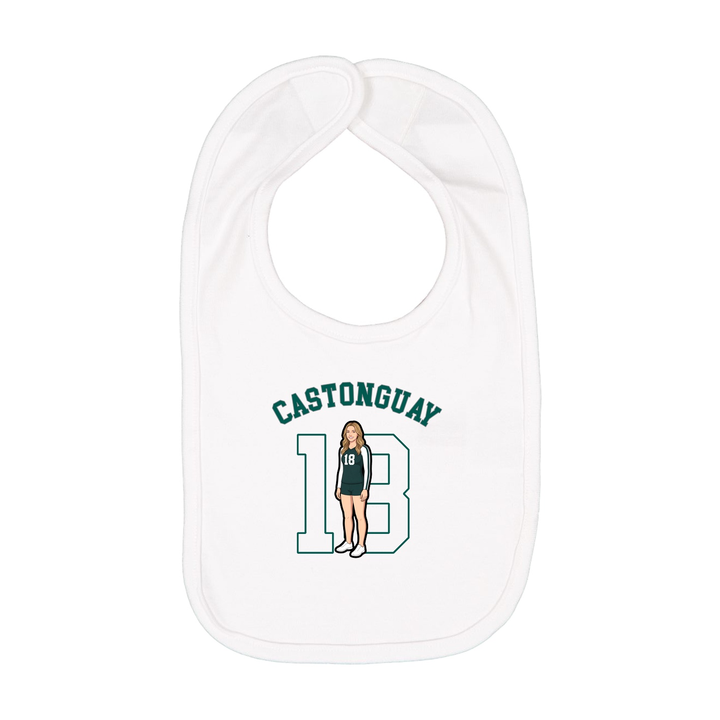 Infant Bib — Shirsey Arch in White