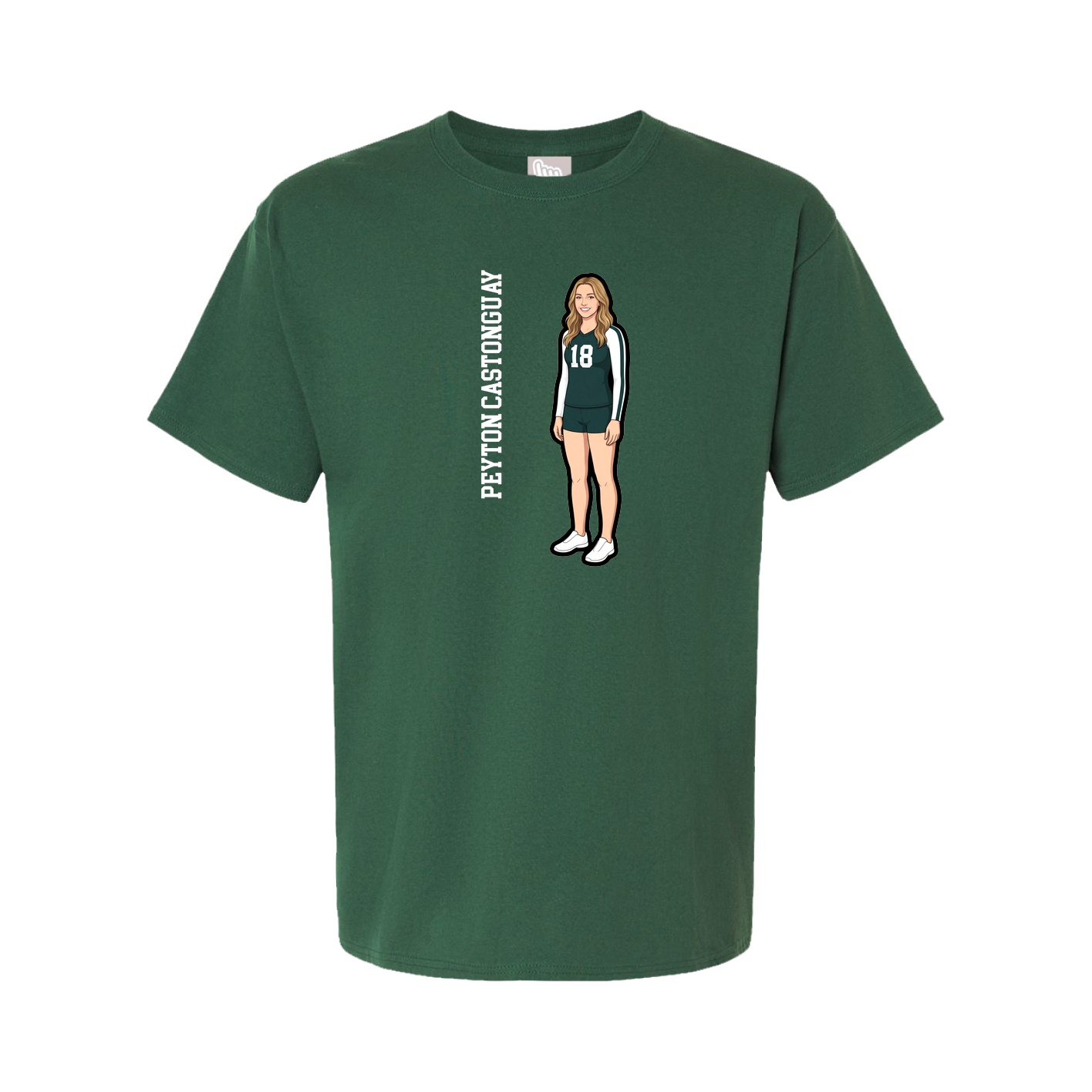 Youth Tee — Name Vertical in Green