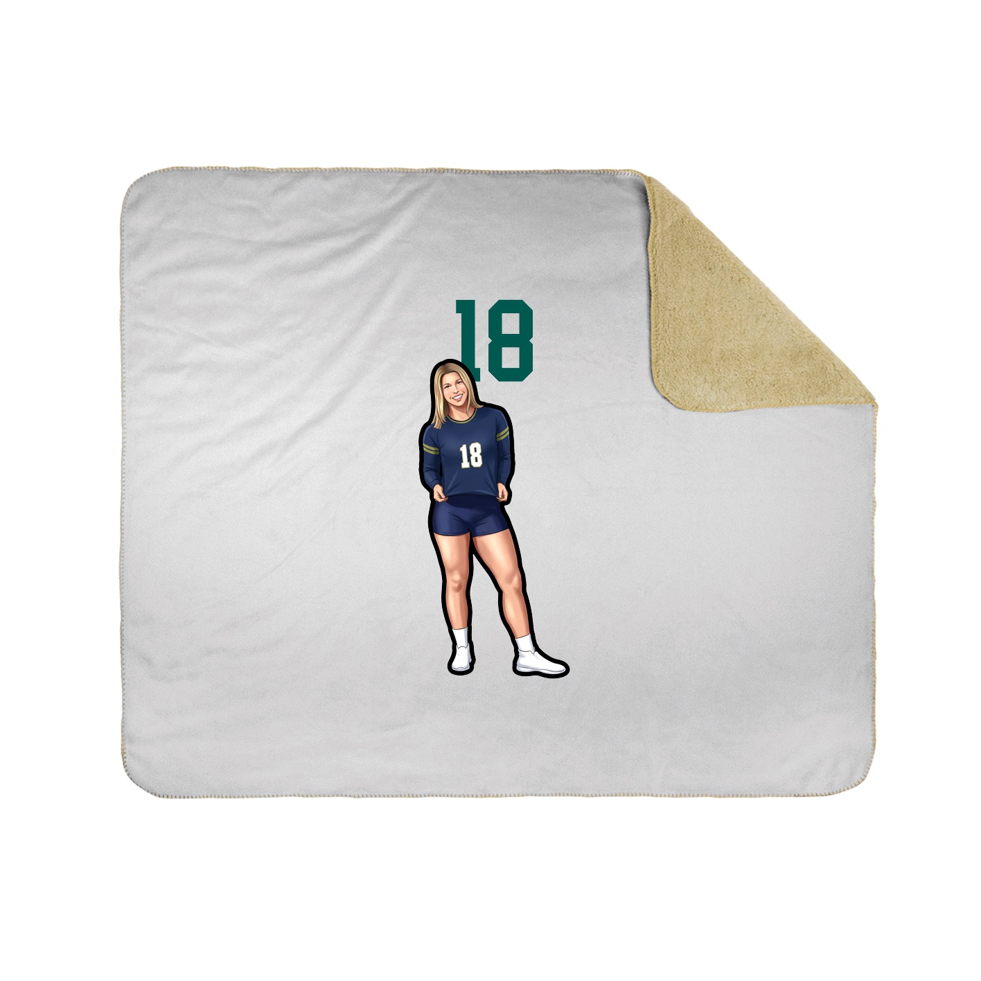 Throw Blanket — Number Top in White