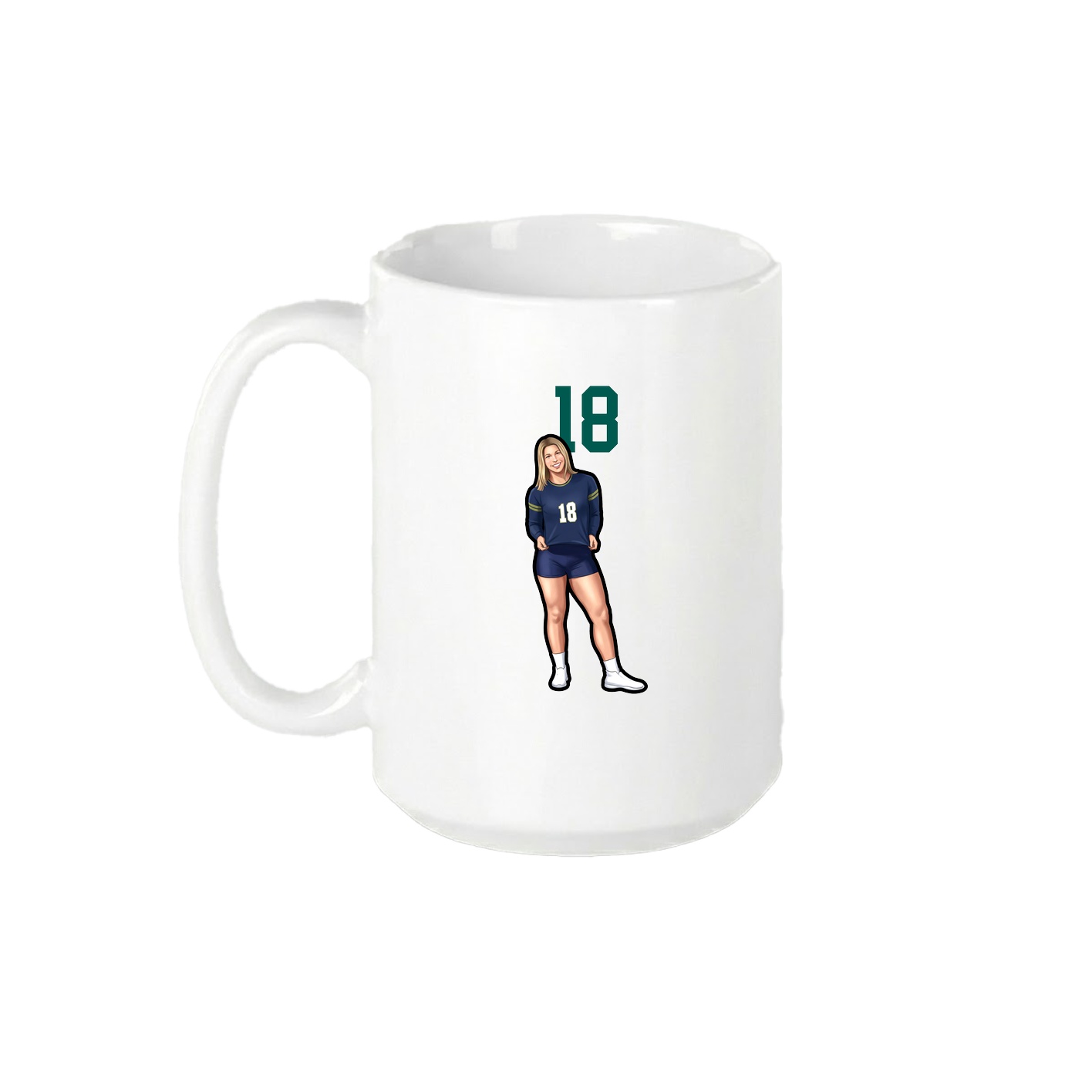 15oz Coffee Mug — Number Top in White