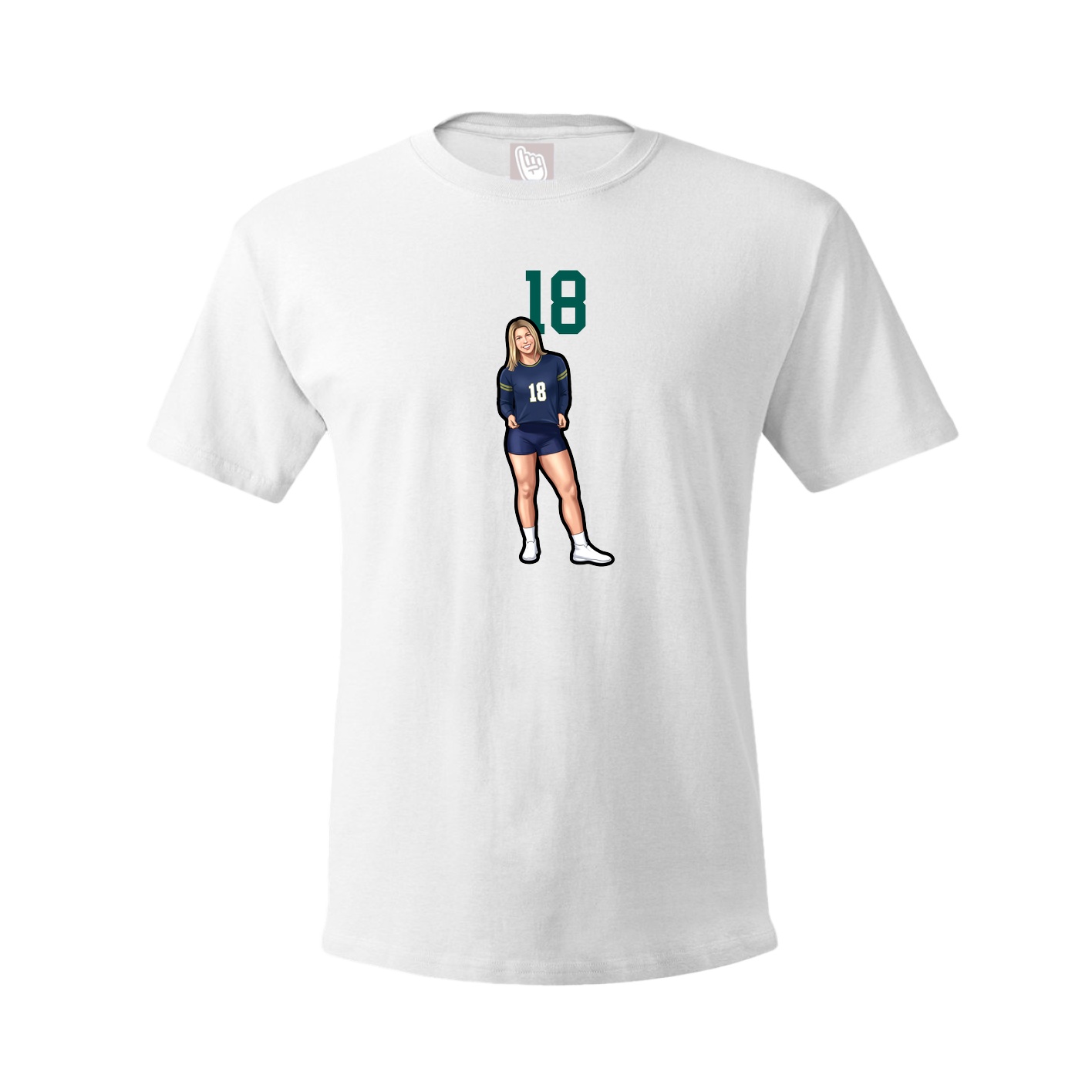 Youth Tee — Number Top in White