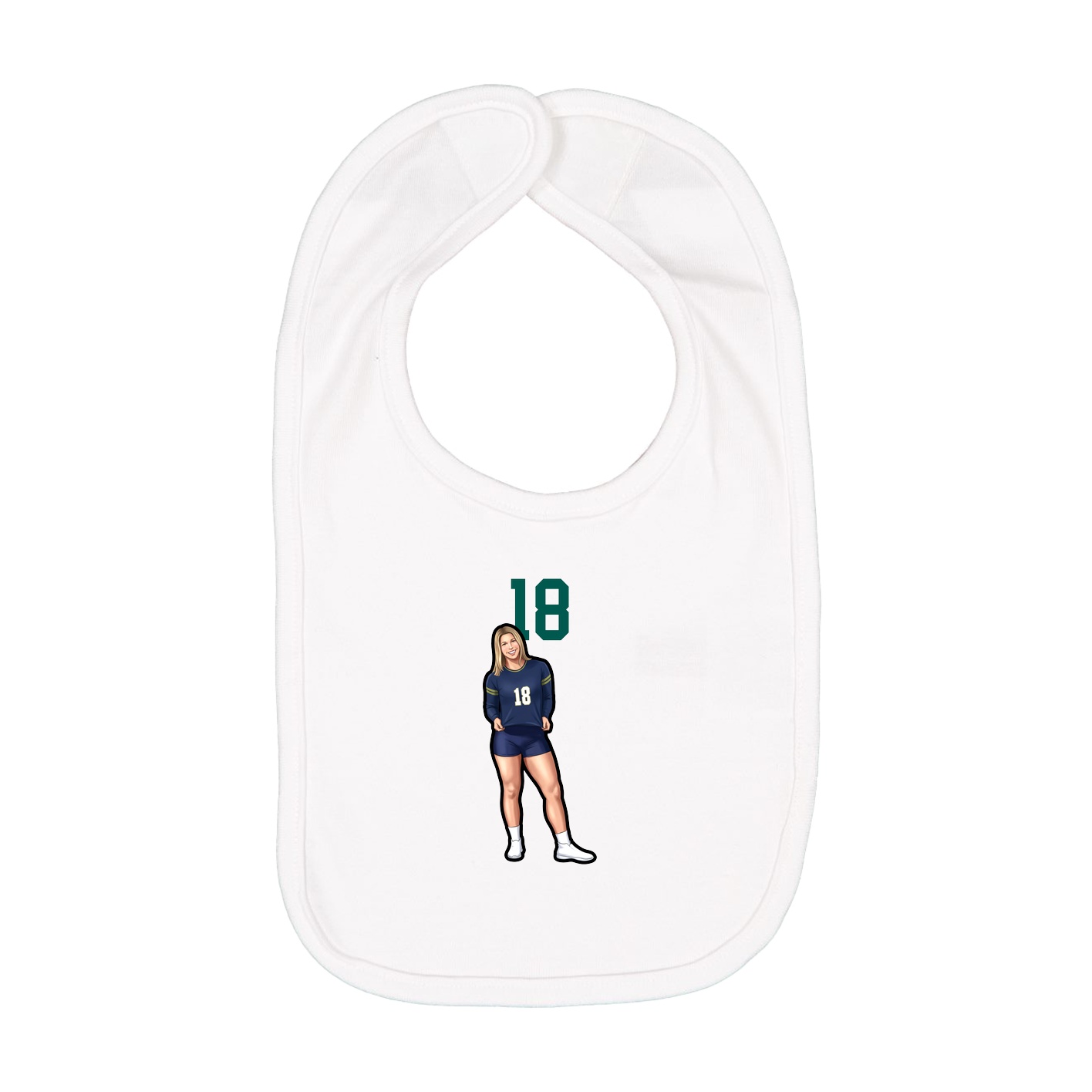 Infant Bib — Number Top in White