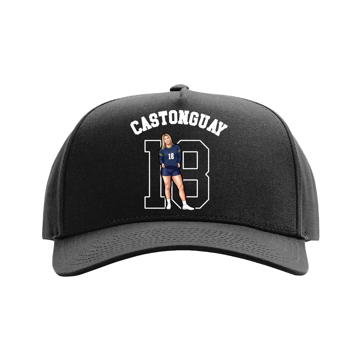 Full Fabric Five-Panel Champ Cap — Shirsey Arch in Black