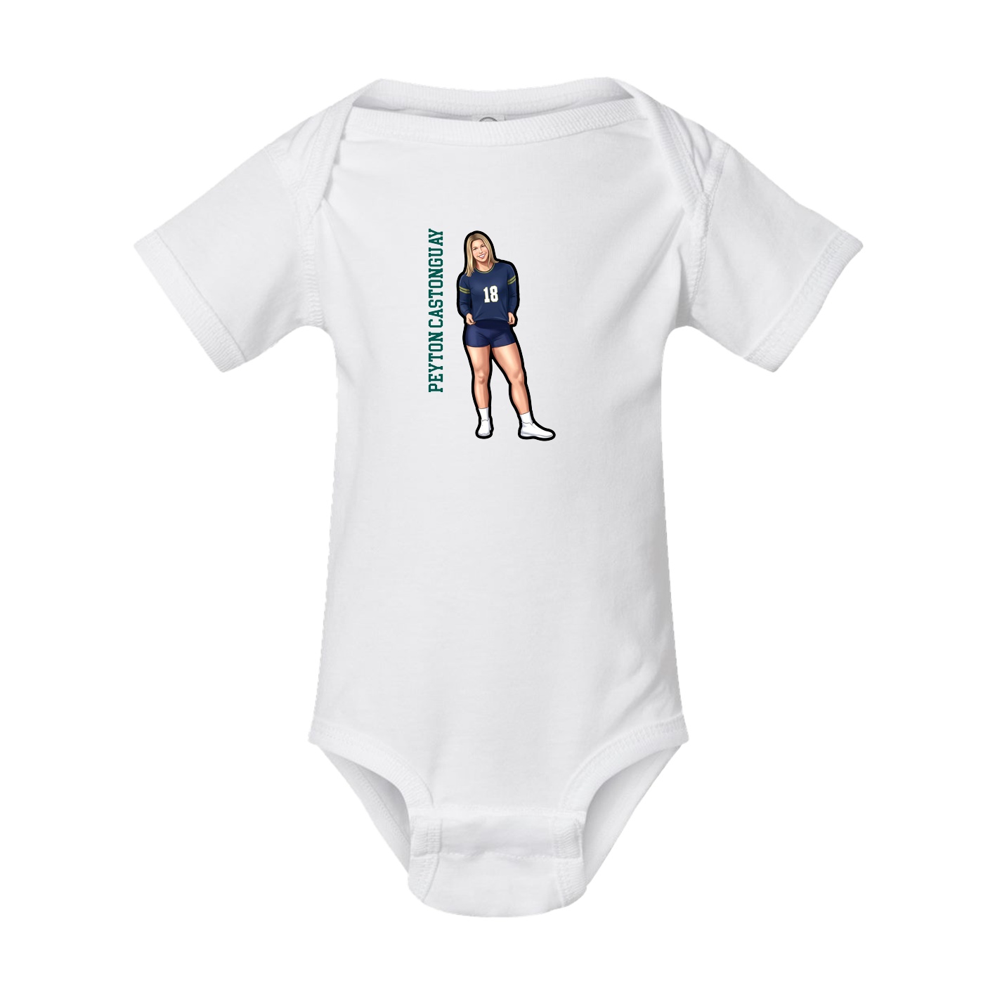 Baby Onesie — Name Vertical in White