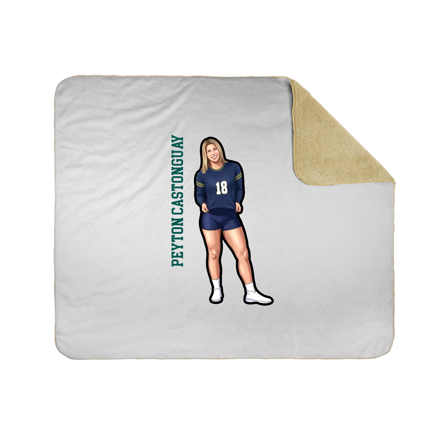Throw Blanket — Name Vertical in White