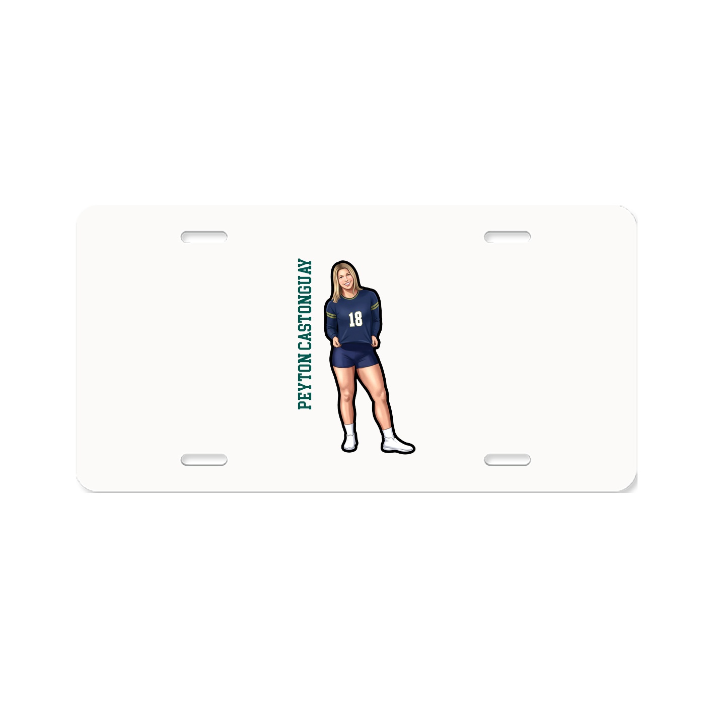 License Plate — Name Vertical in Classic