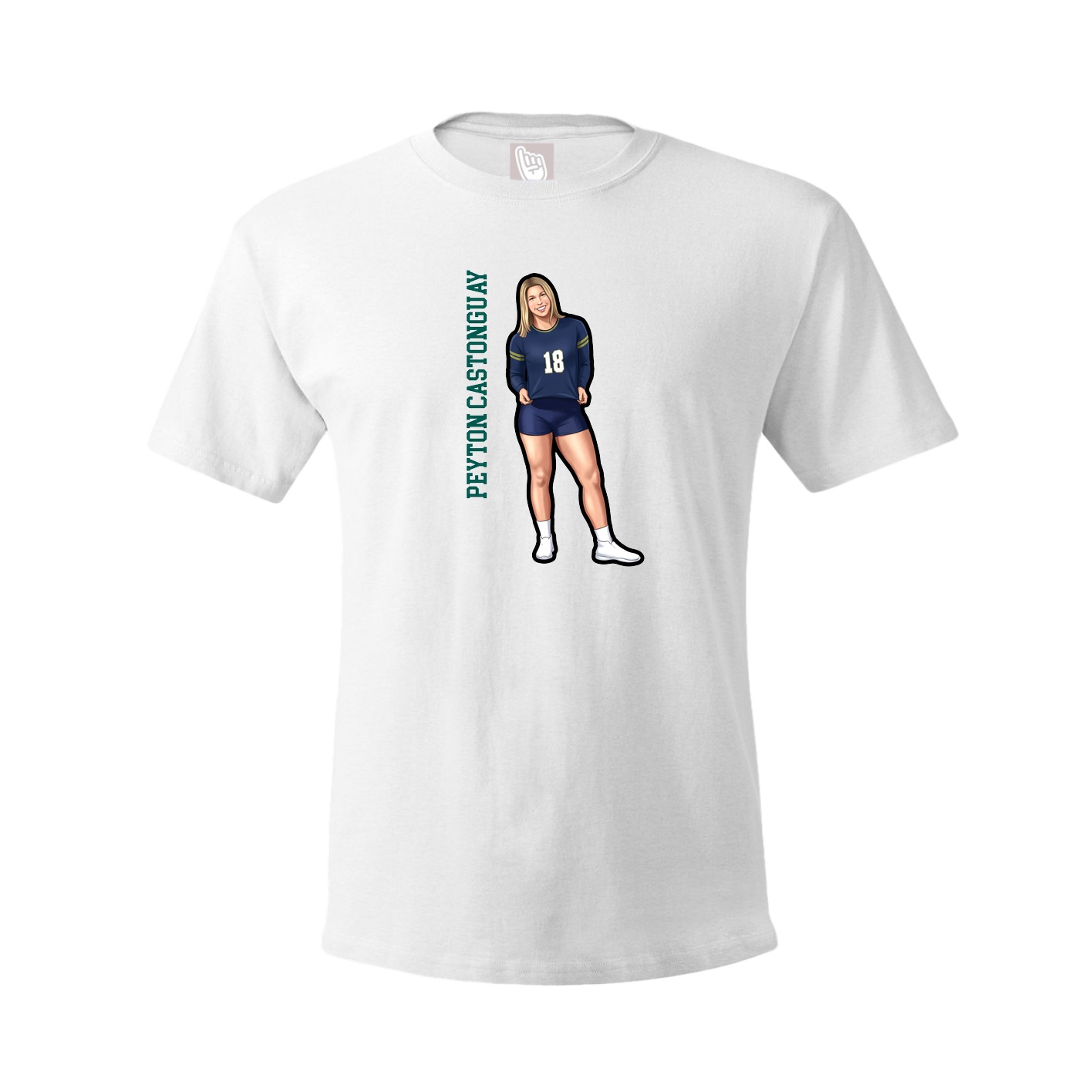 Tee — Name Vertical in White
