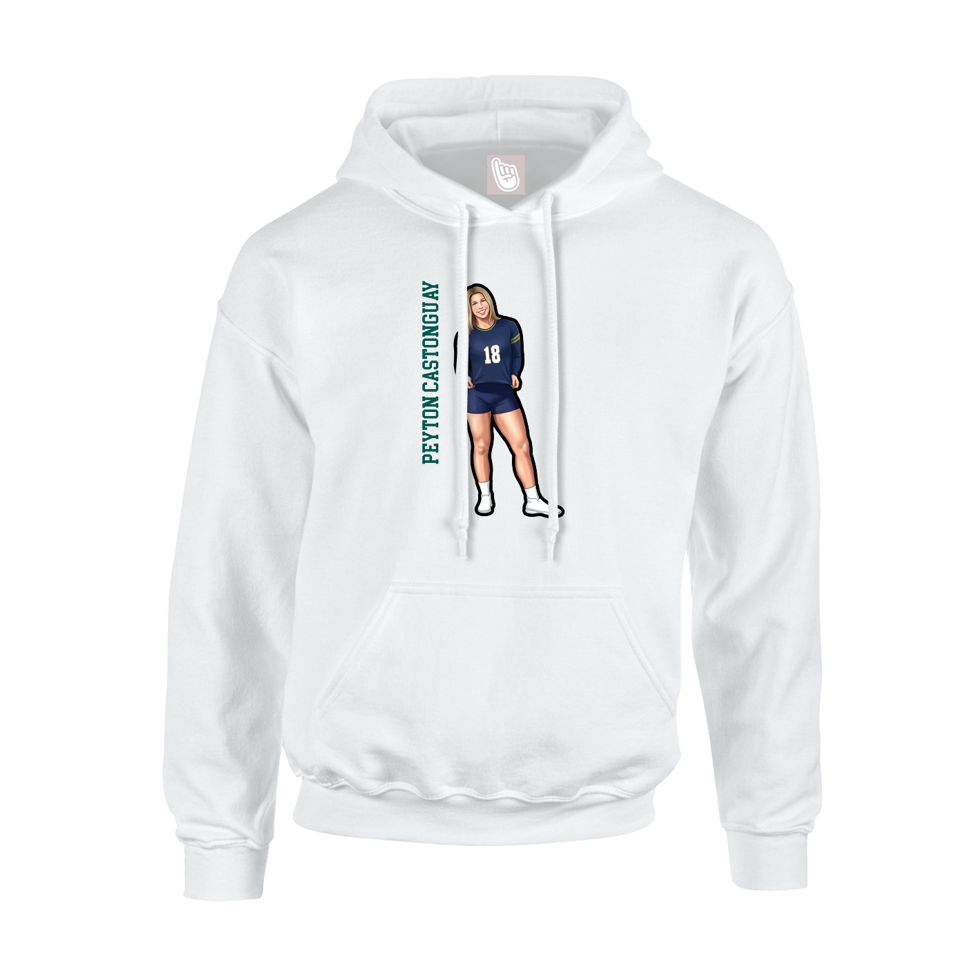 Hoodie — Name Vertical in White