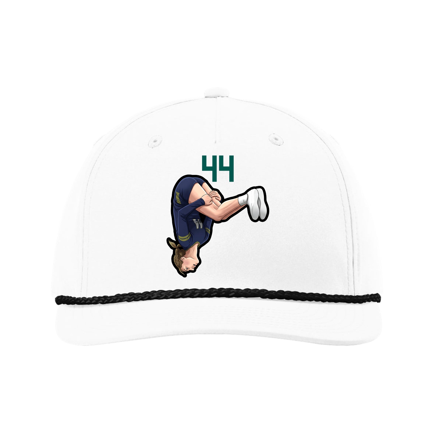 Five-Panel Classic Rope Cap — Number Top in White