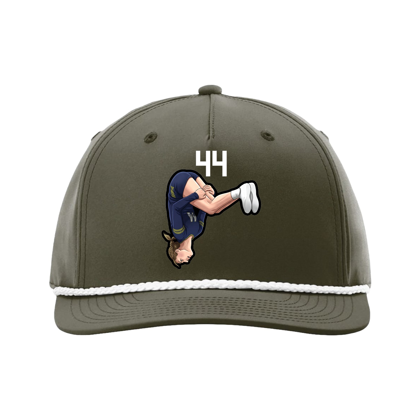 Five-Panel Classic Rope Cap — Number Top in Green