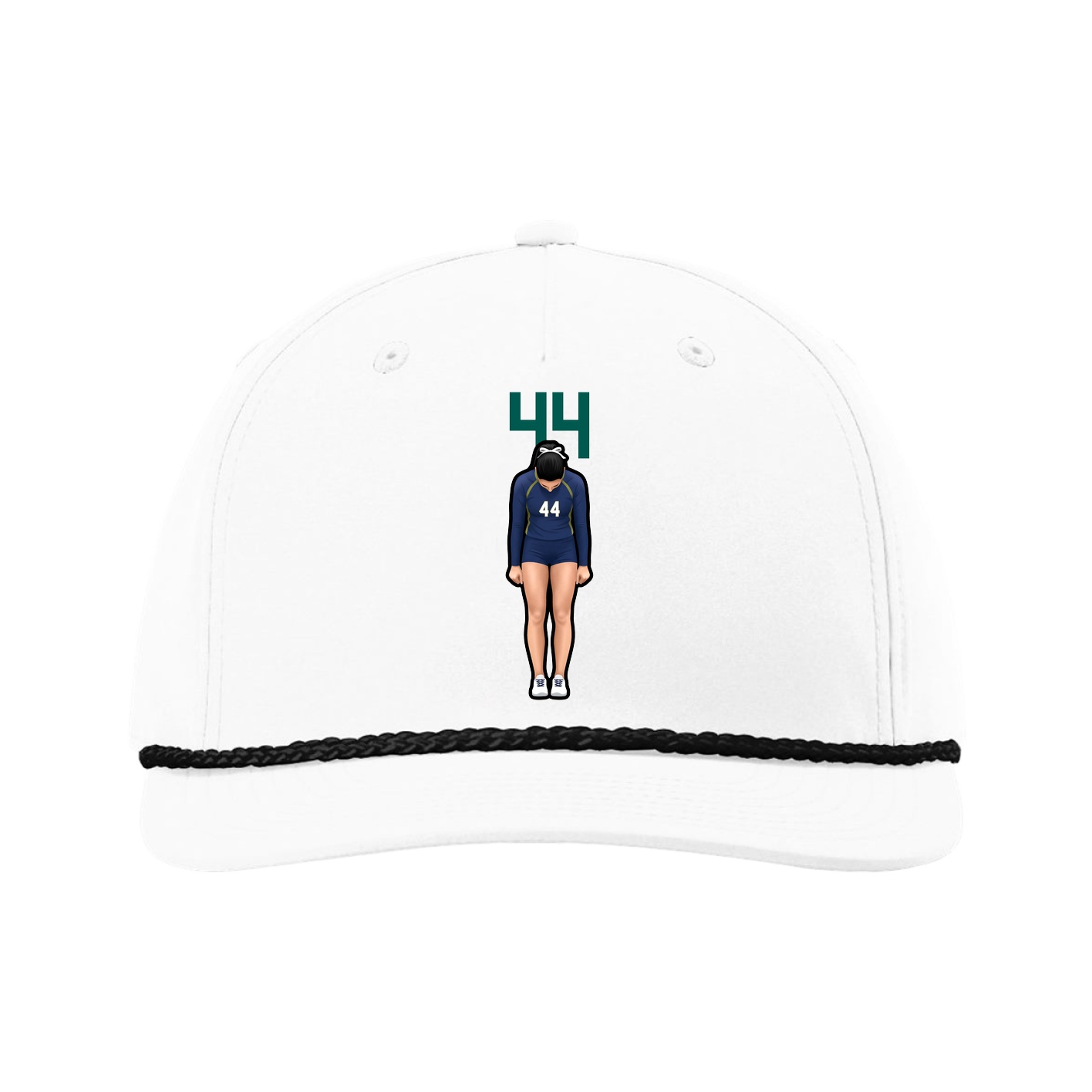 Five-Panel Classic Rope Cap — Number Top in White