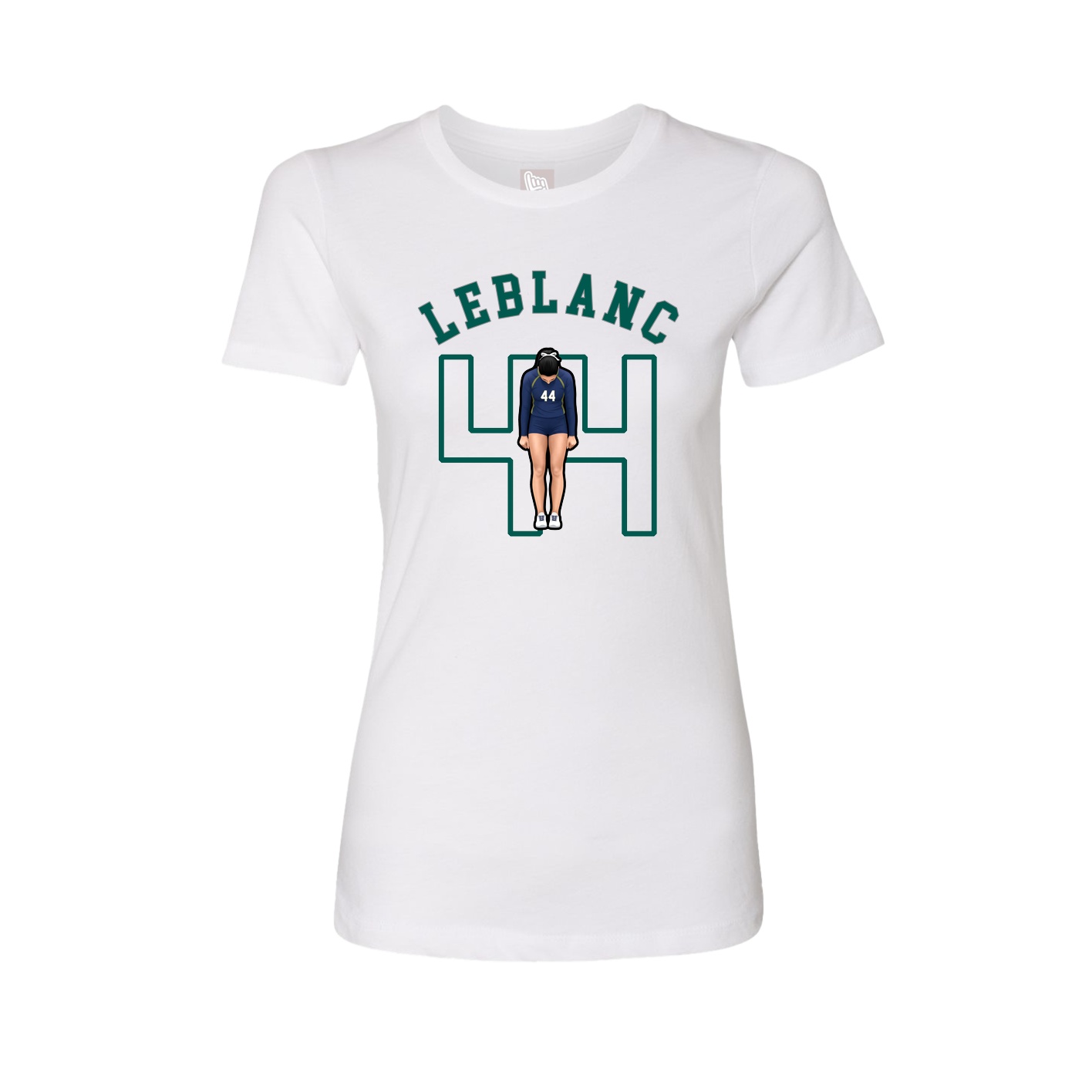 Fitted Women's Tee — Shirsey Arch in White