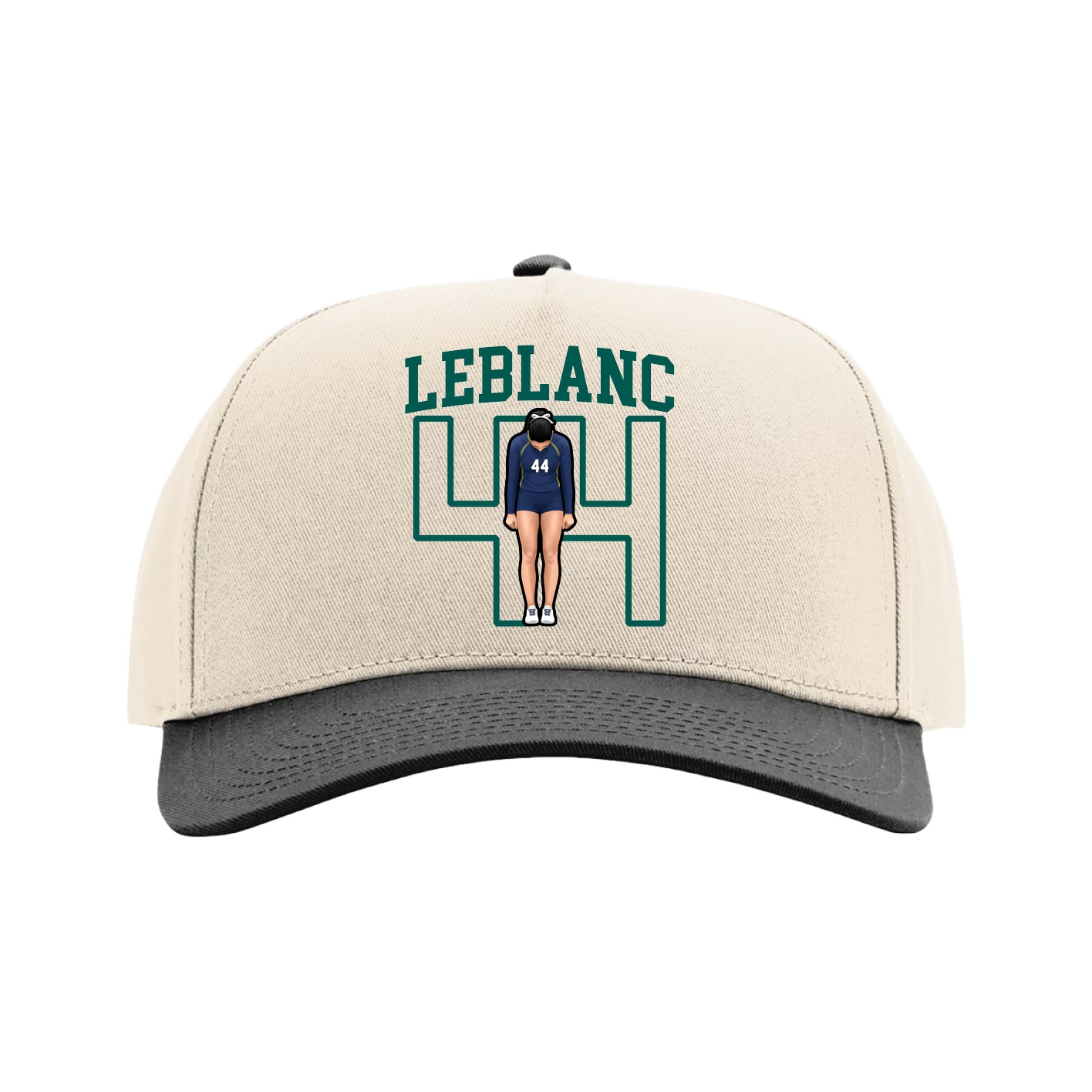 Full Fabric Five-Panel Champ Cap — Shirsey in Cream/Black