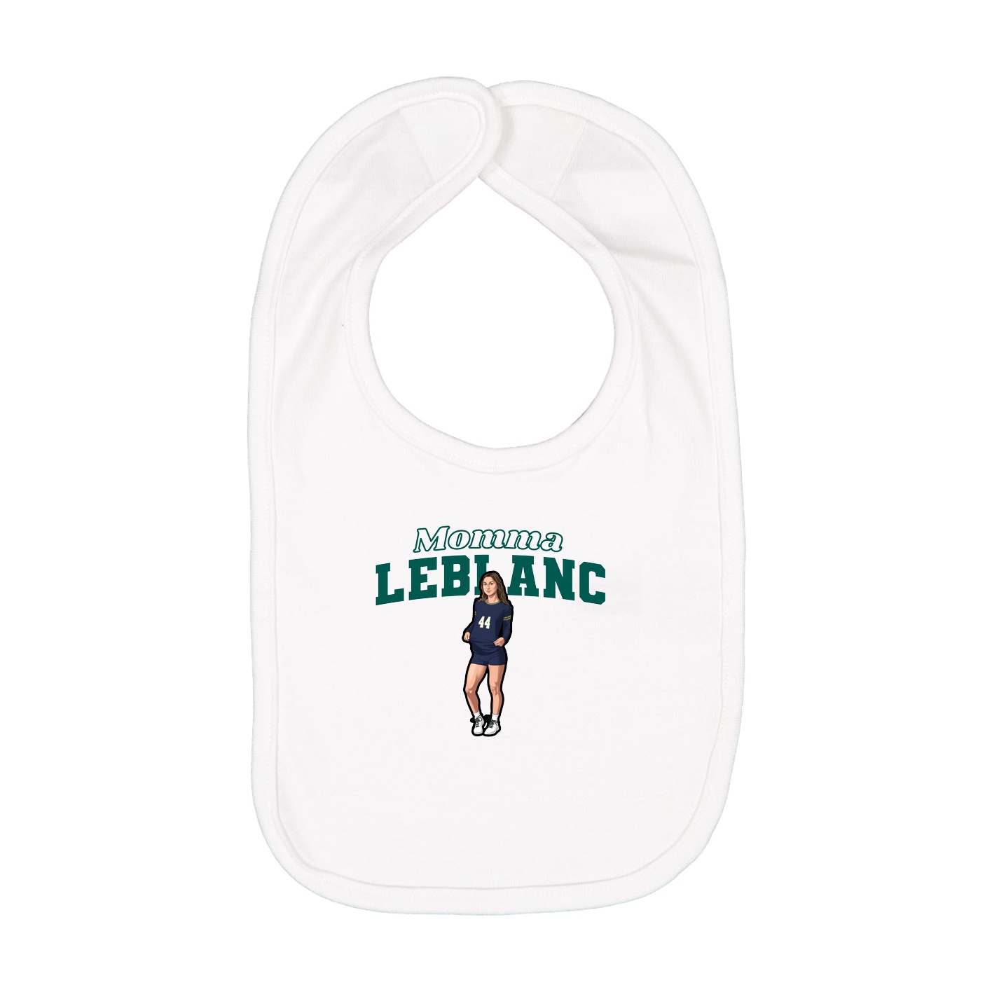 Infant Bib — Mothers Day Block in White