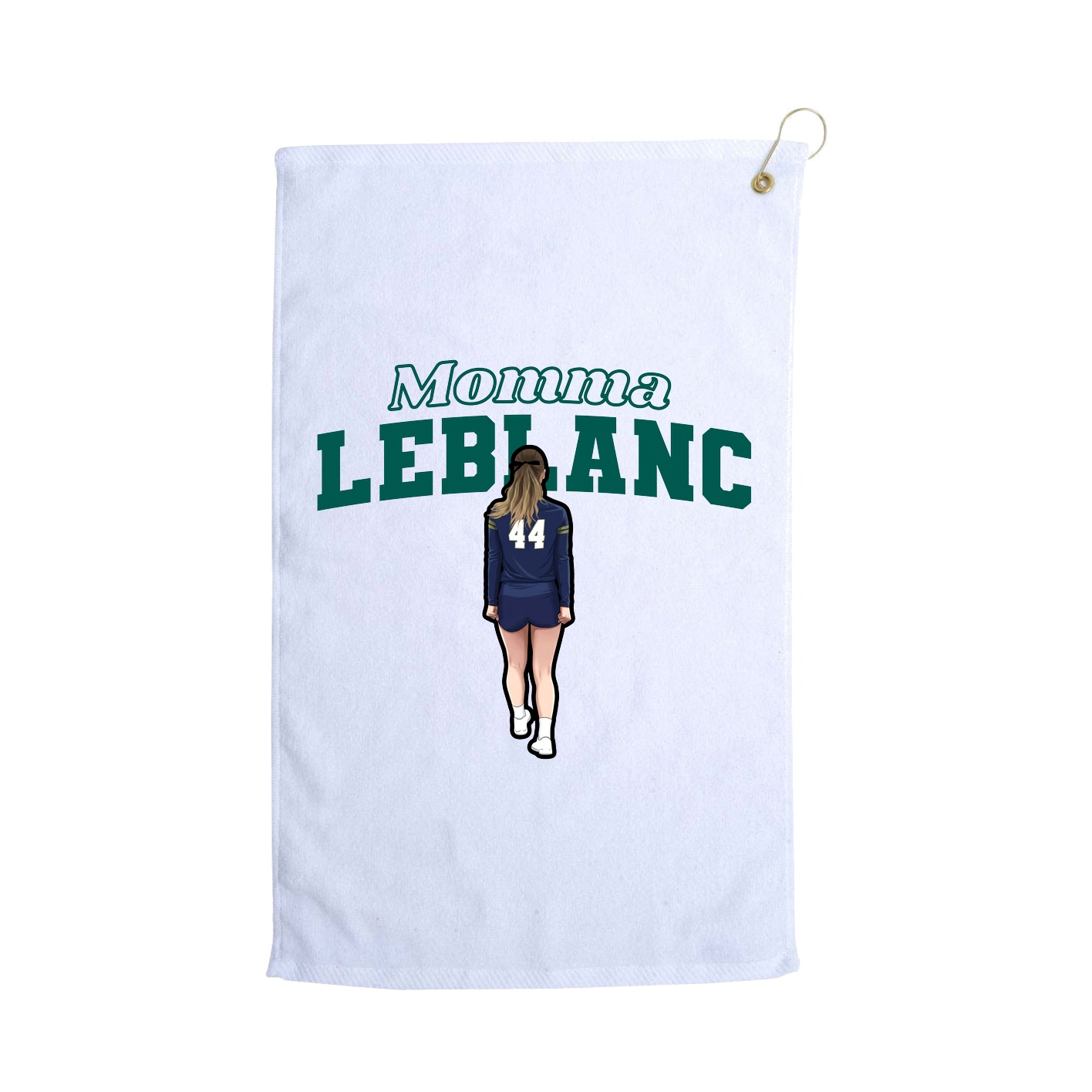 Golf Towel — Mothers Day Block in White