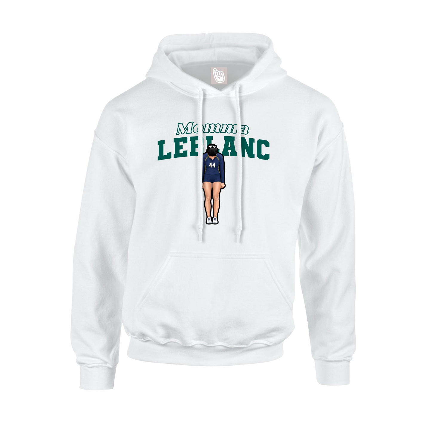 Youth Hoodie — Mothers Day Block in White