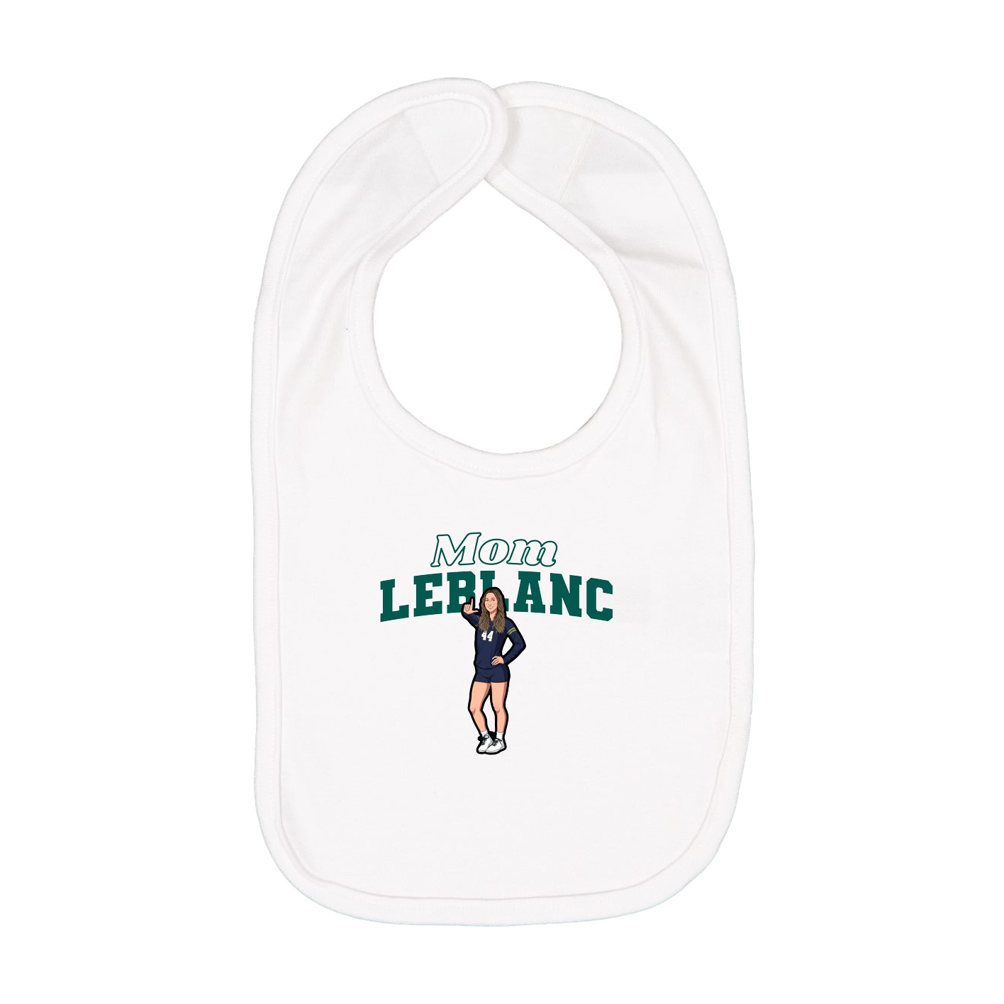 Infant Bib — Mothers Day Block in White