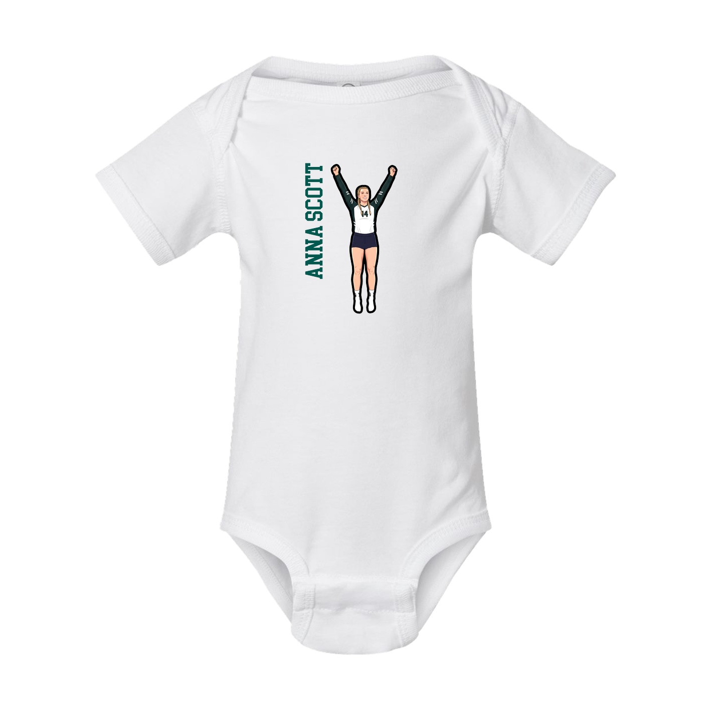 Baby Onesie — Name Vertical in White