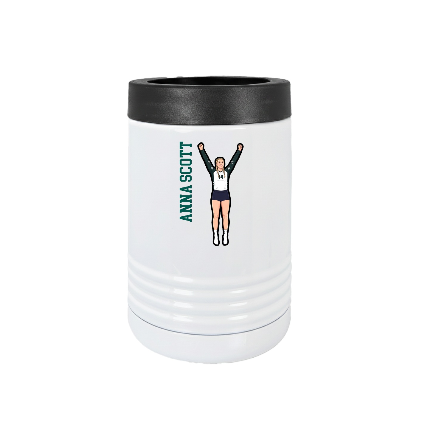 Beverage Holder — Name Vertical in White
