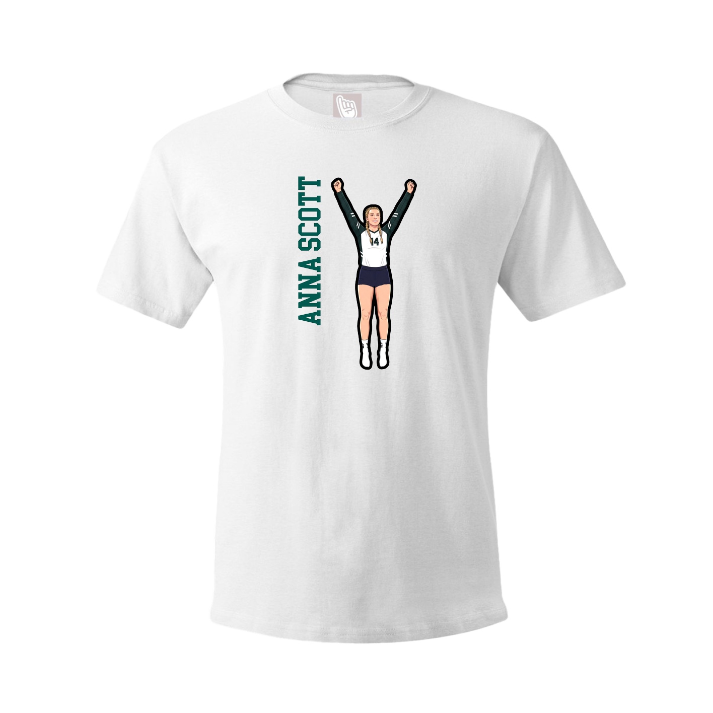 Tee — Name Vertical in White