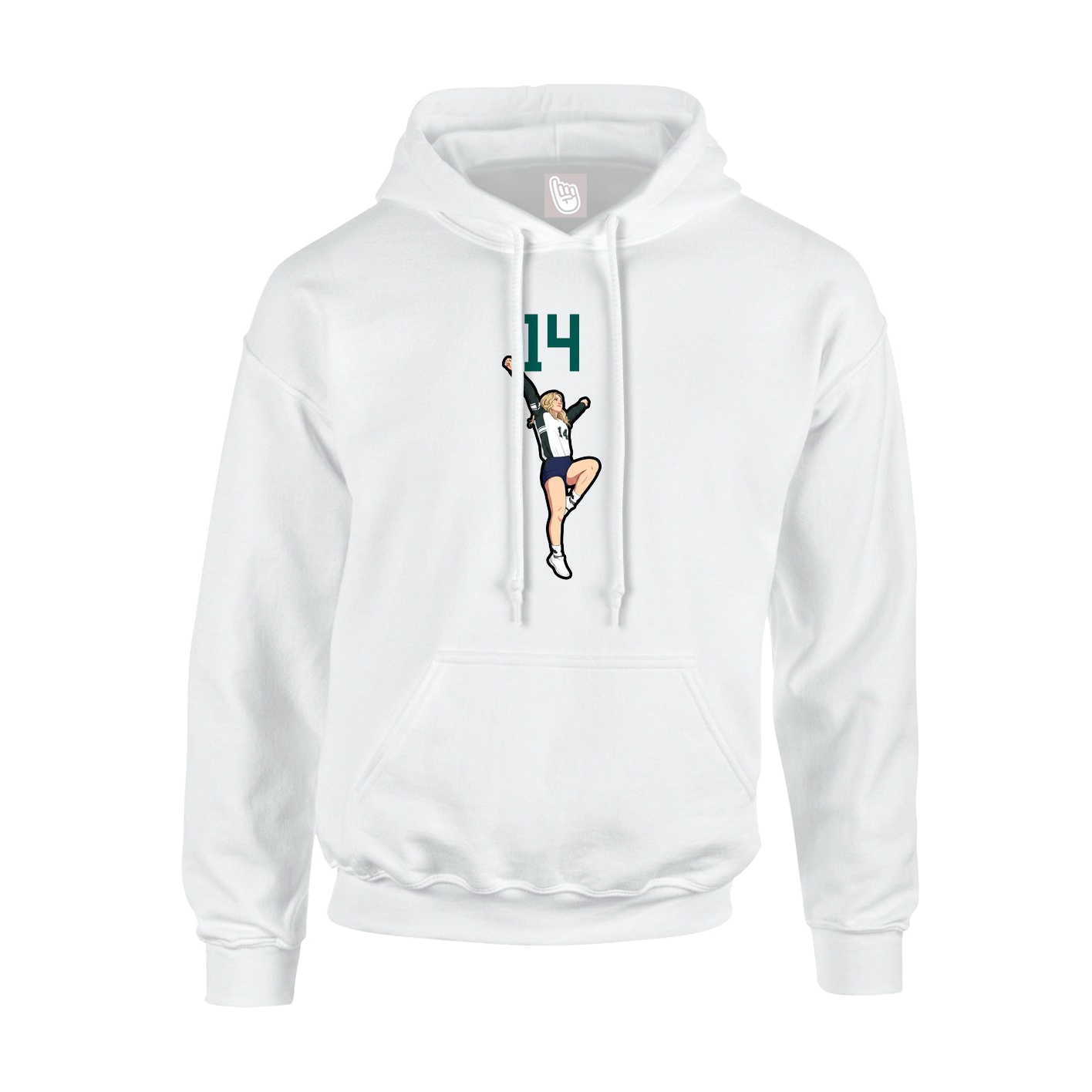 Hoodie — Number Top in White