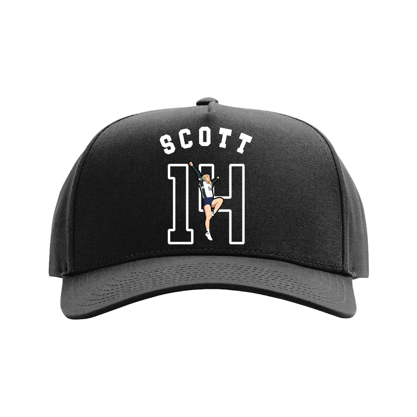 Full Fabric Five-Panel Champ Cap — Shirsey Arch in Black