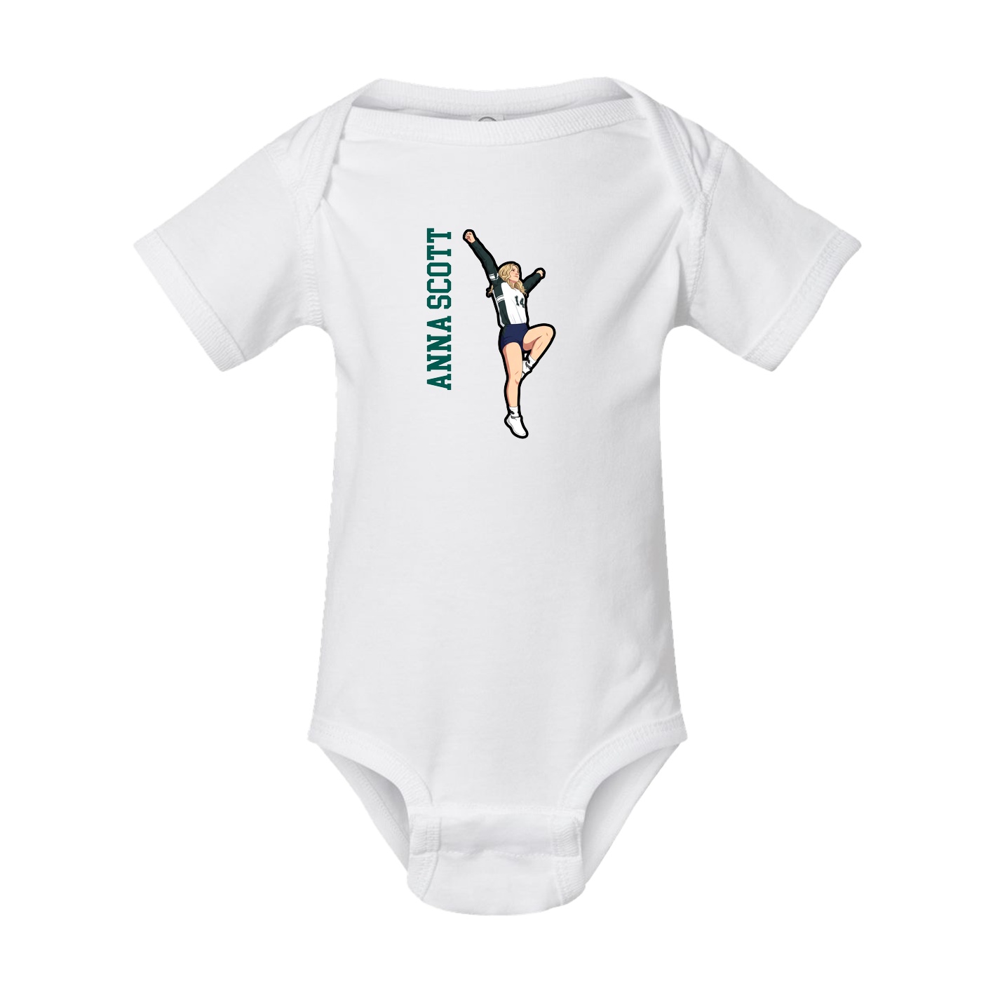 Baby Onesie — Name Vertical in White