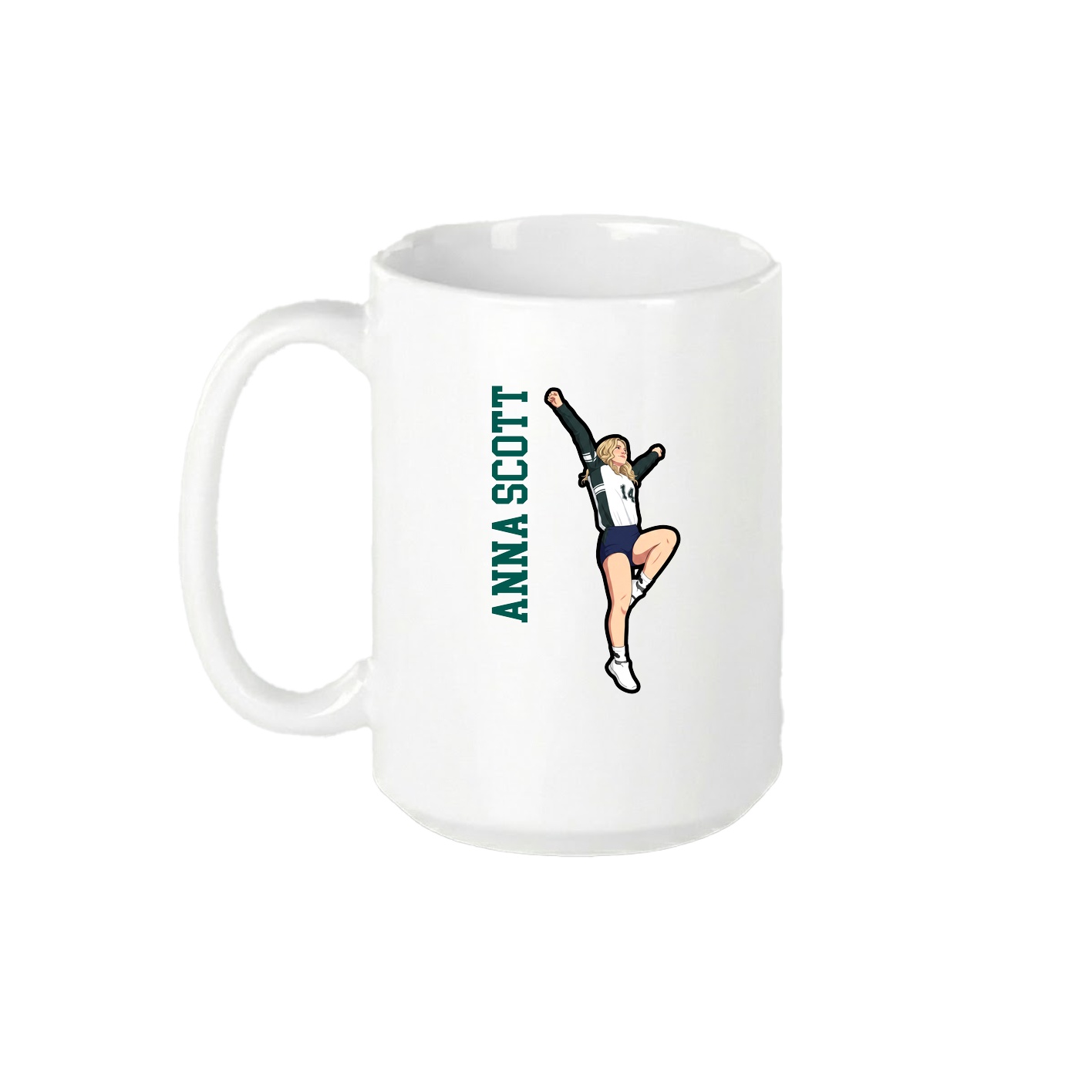 15oz Coffee Mug — Name Vertical in White