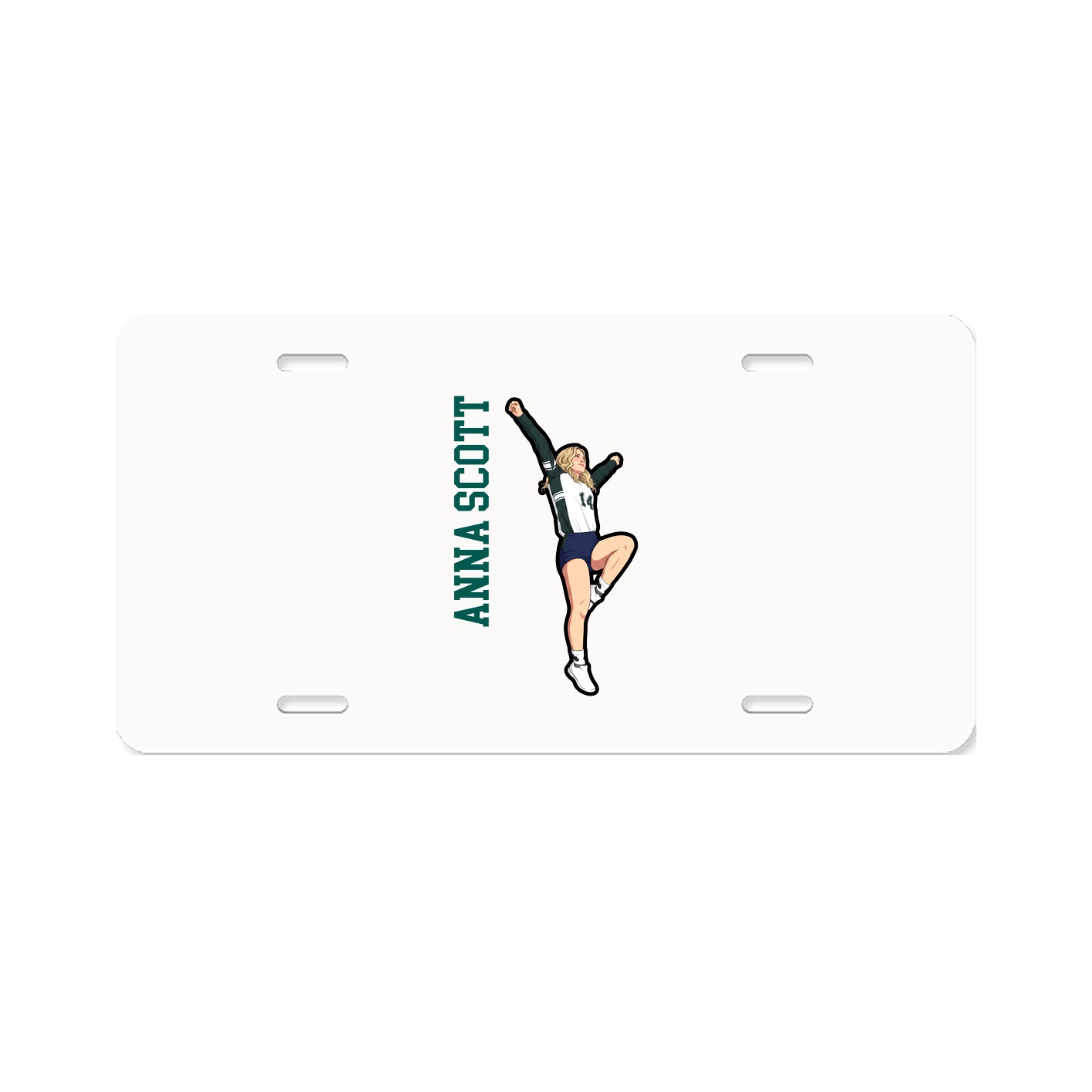 License Plate — Name Vertical in Classic