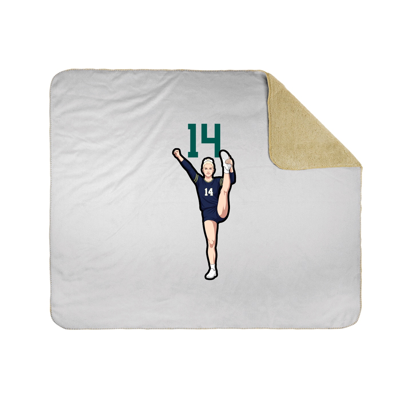 Throw Blanket — Number Top in White