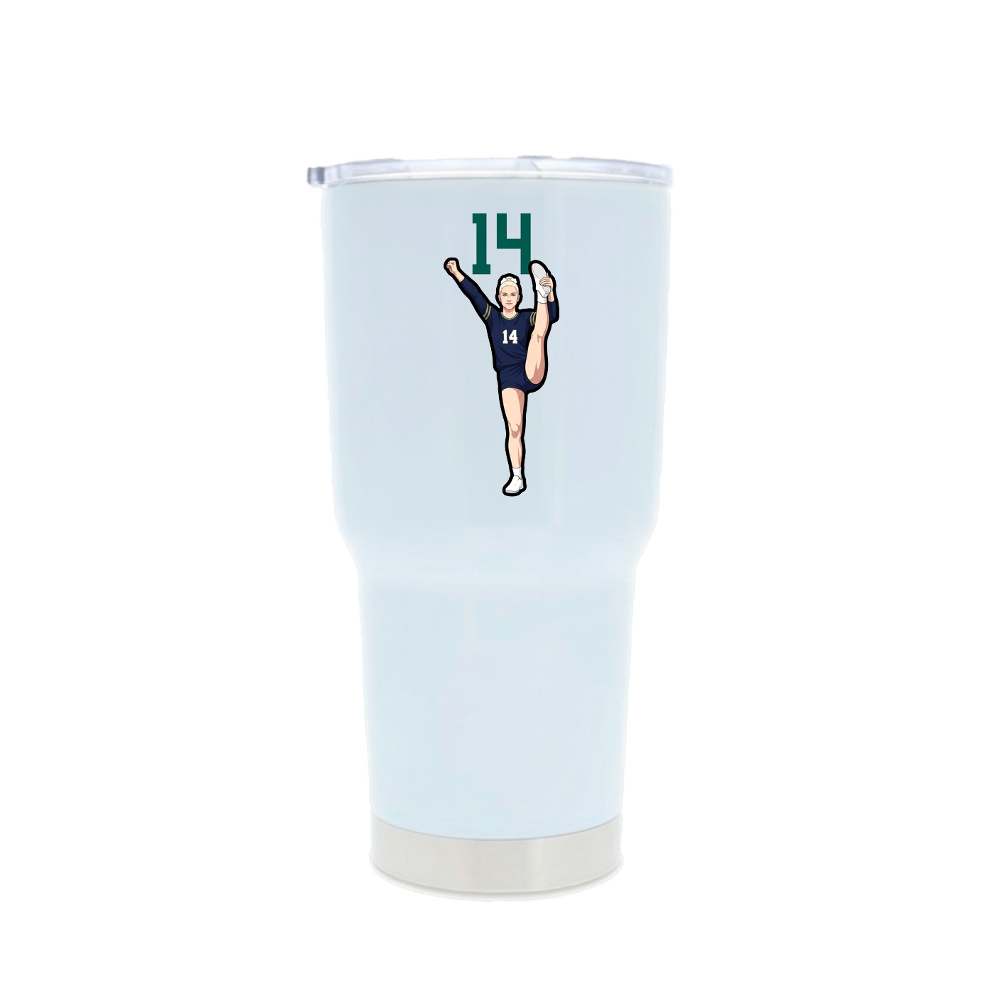 30oz Stainless Steel Tumbler — Number Top in White