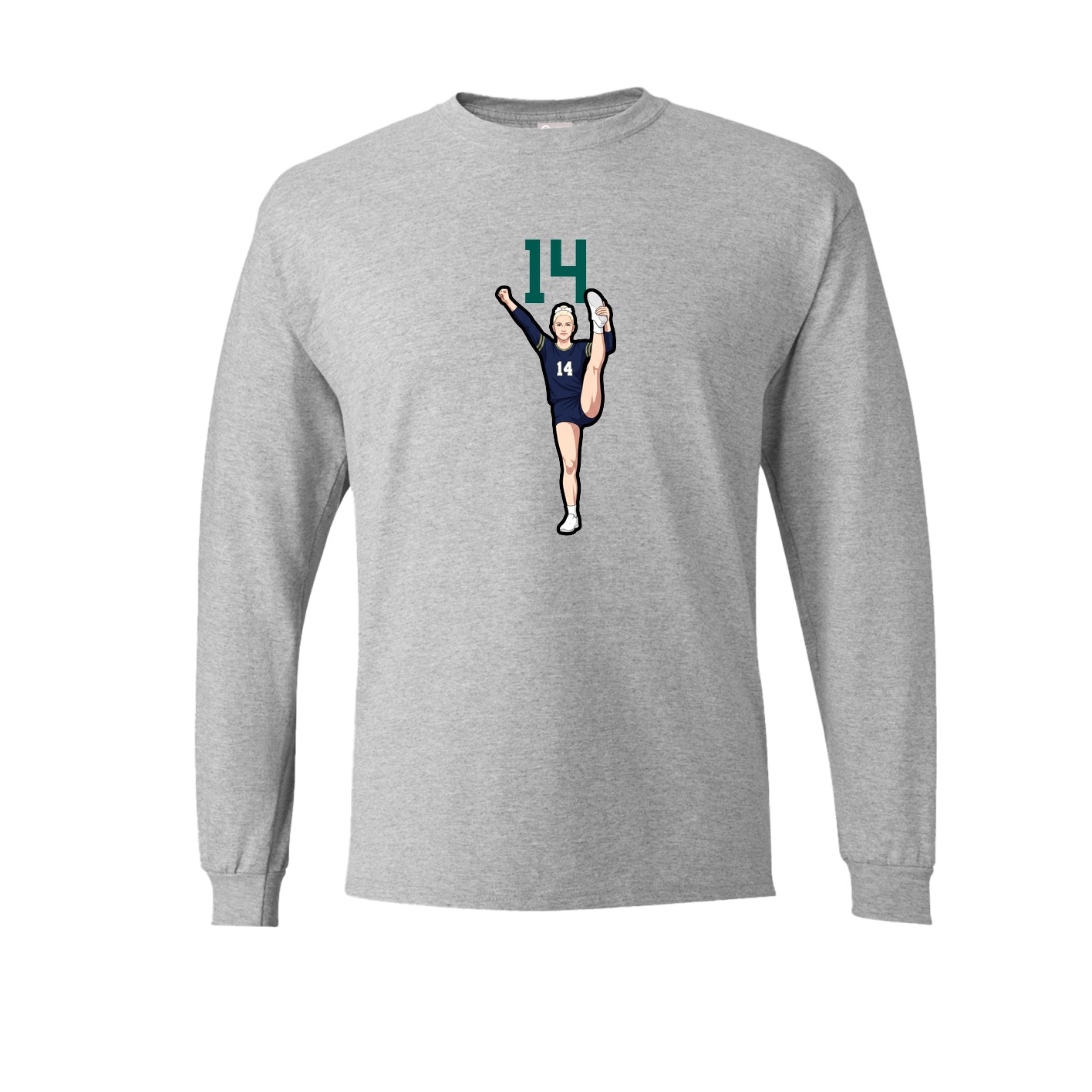 Long Sleeve Tee — Number Top in Grey
