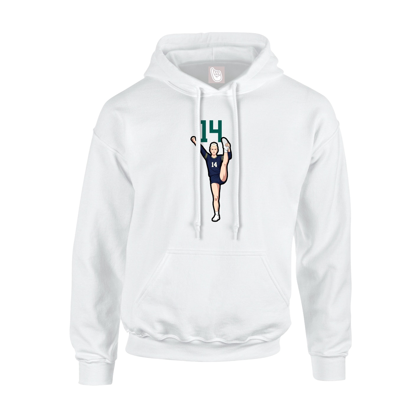 Youth Hoodie — Number Top in White