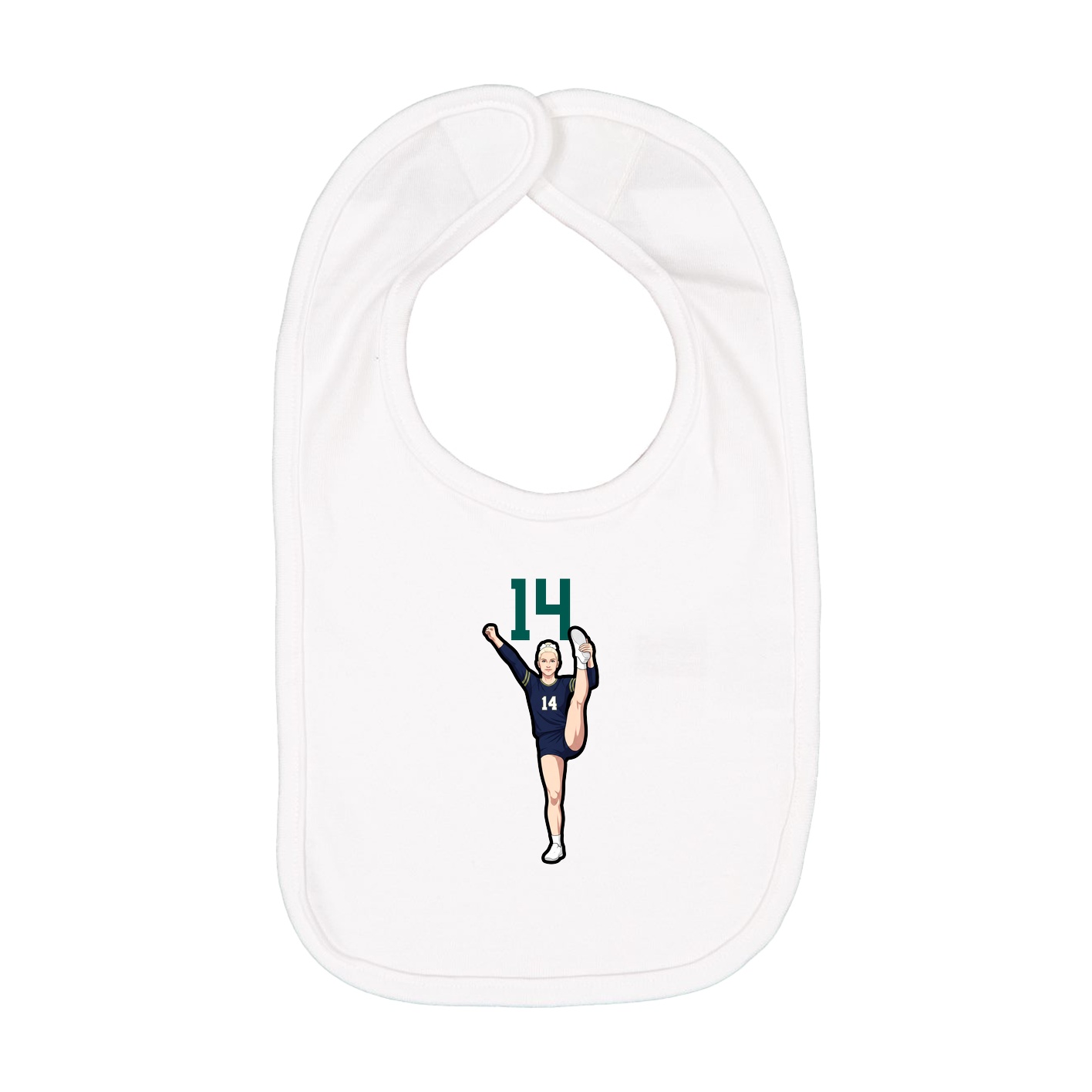 Infant Bib — Number Top in White