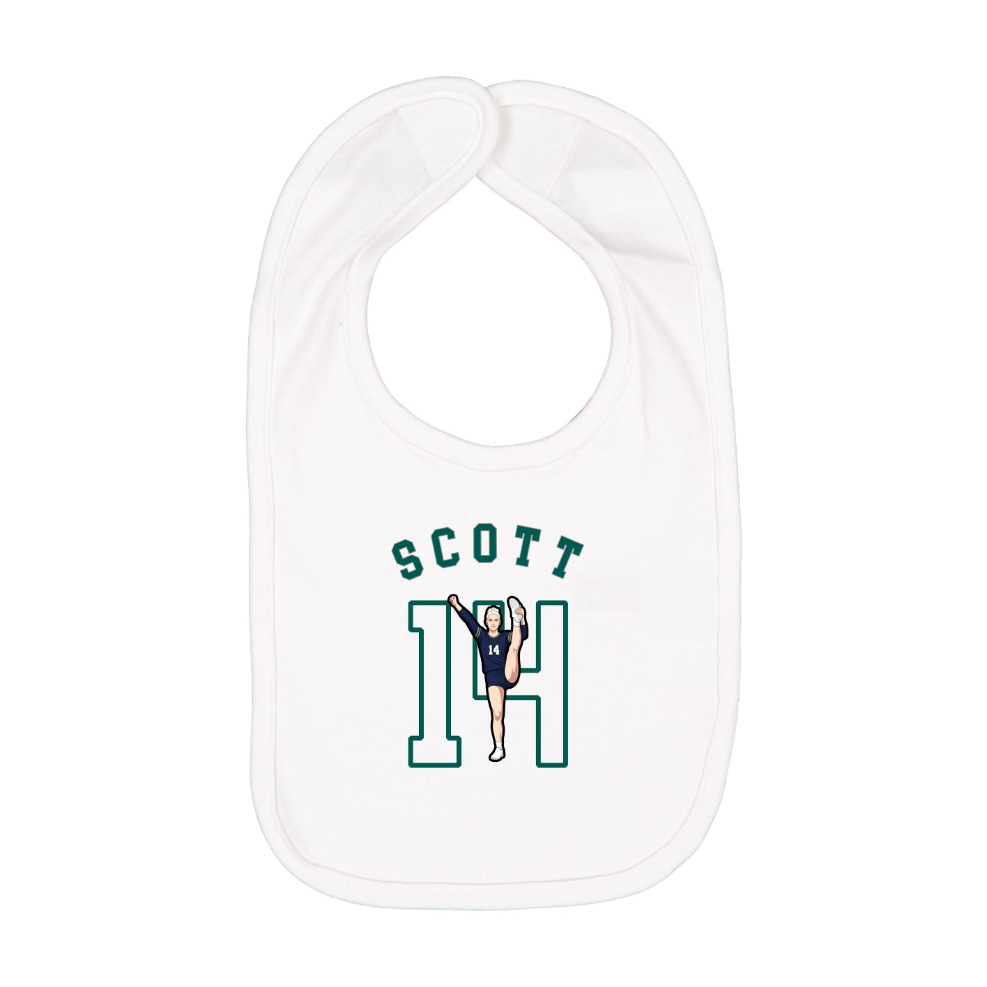 Infant Bib — Shirsey Arch in White