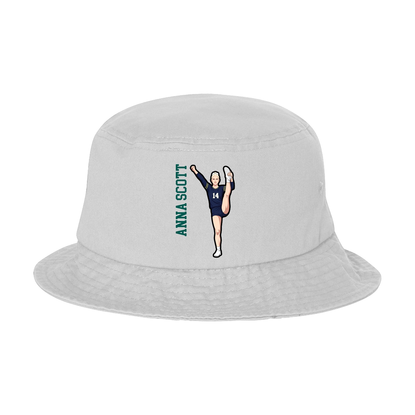 Bucket Cap — Name Vertical in White