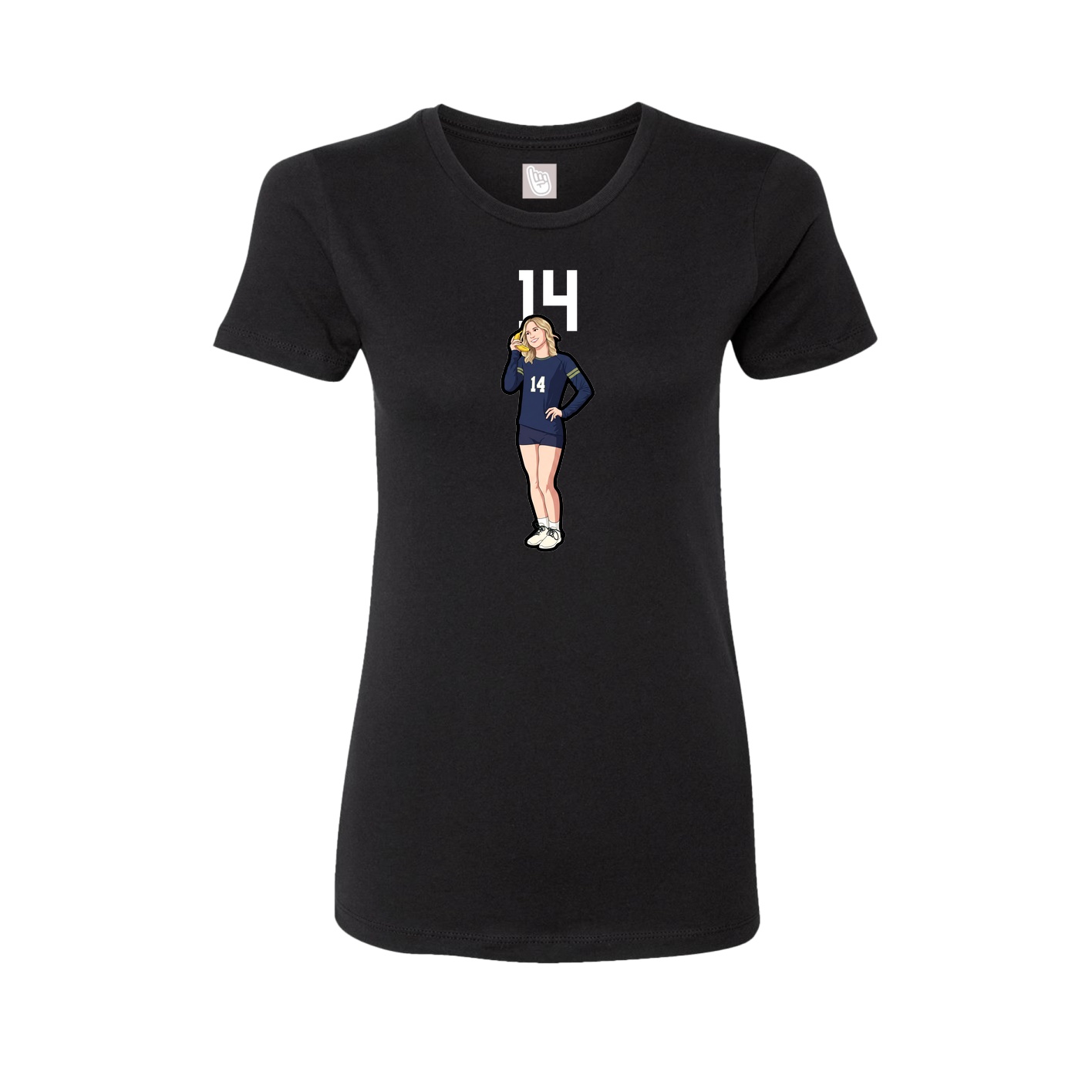 Womens Tee — Number Top in Black