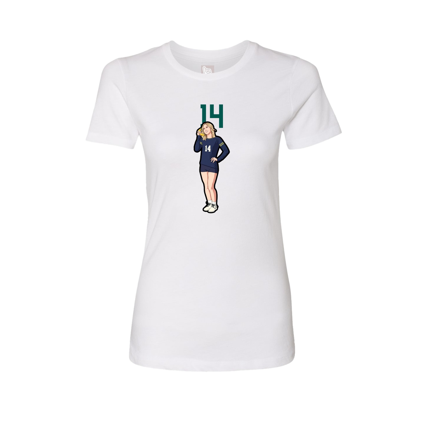 Fitted Women's Tee — Number Top in White