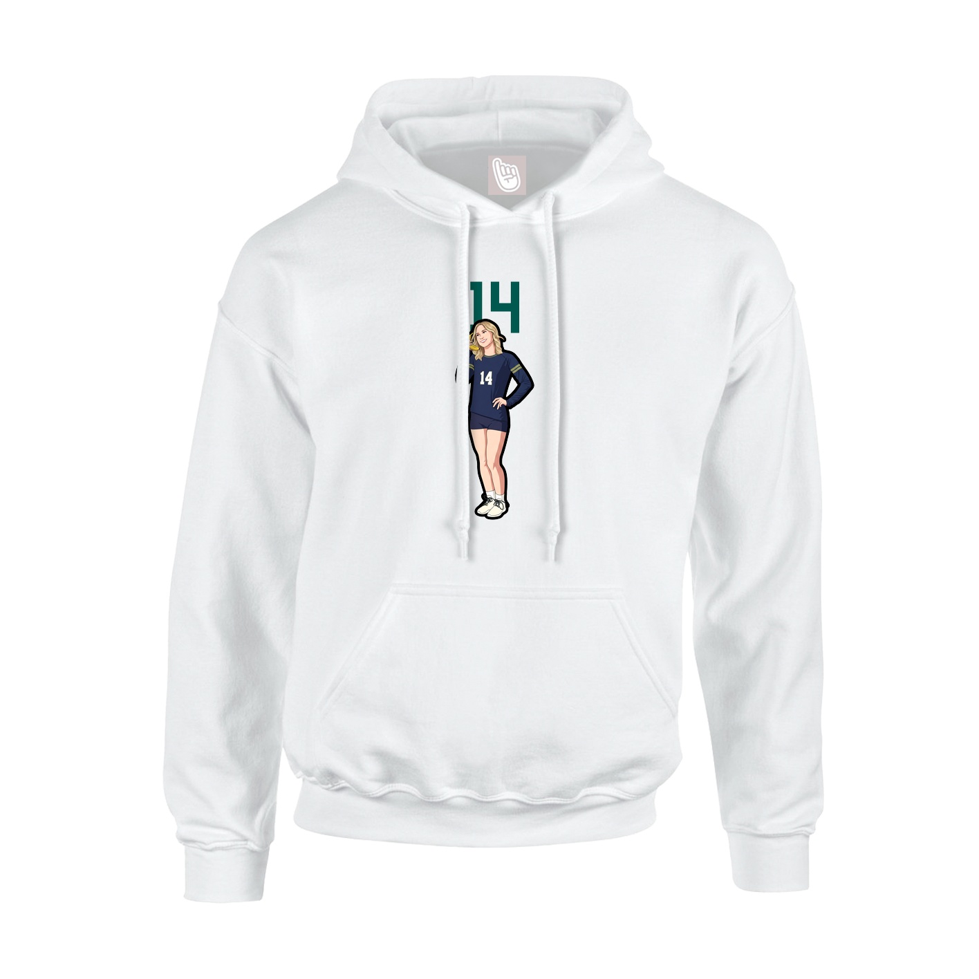 Youth Hoodie — Number Top in White
