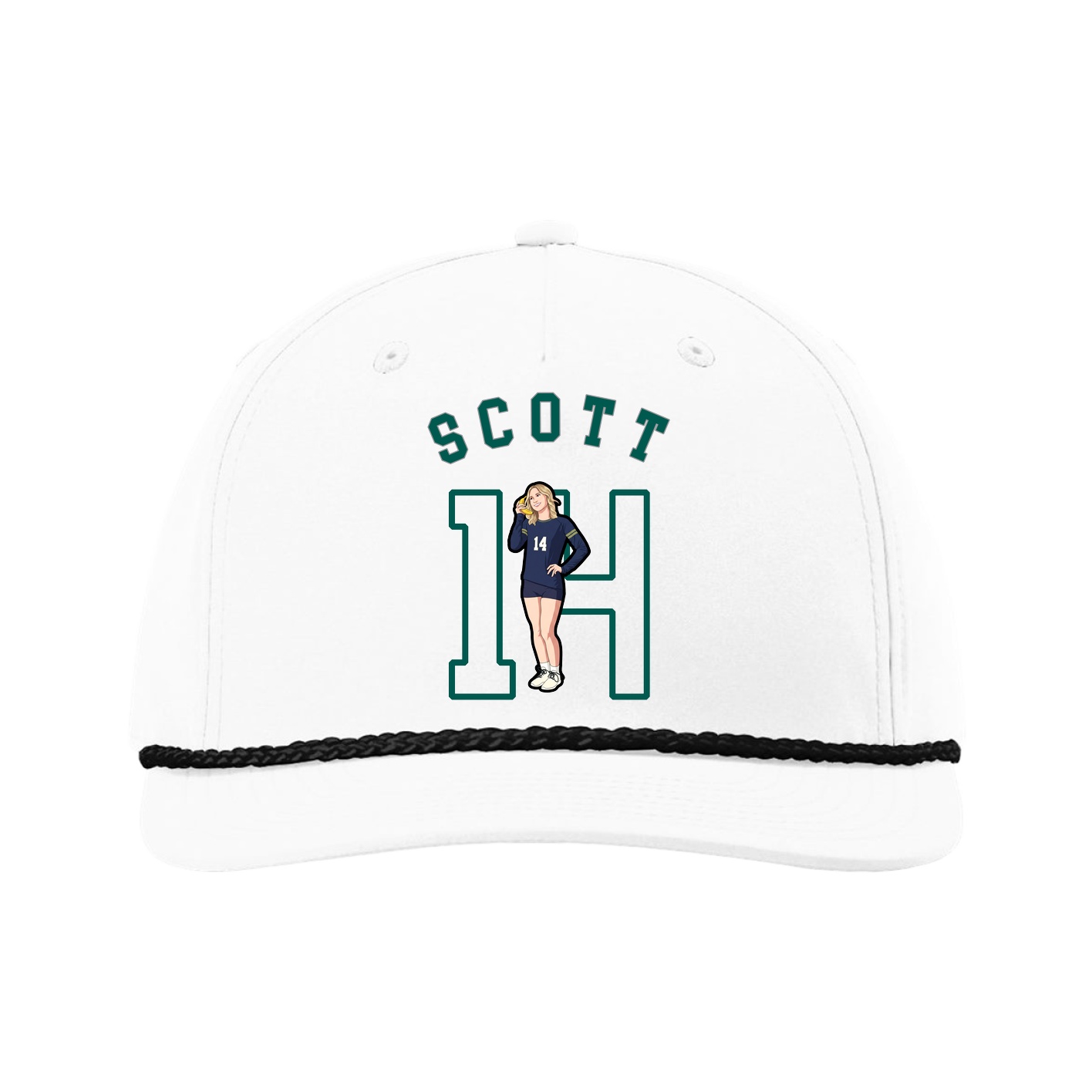 Five-Panel Classic Rope Cap — Shirsey Arch in White