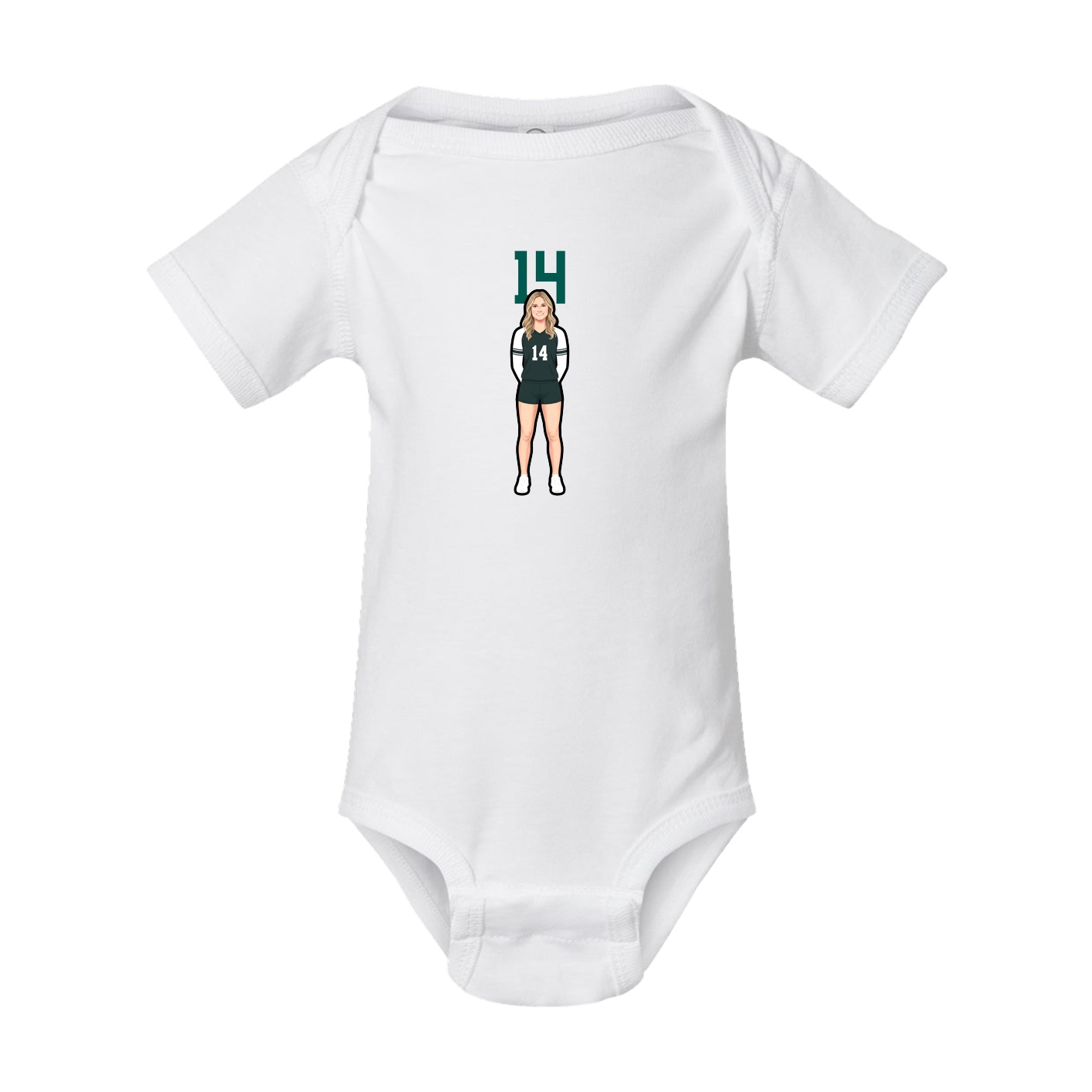 Baby Onesie — Number Top in White