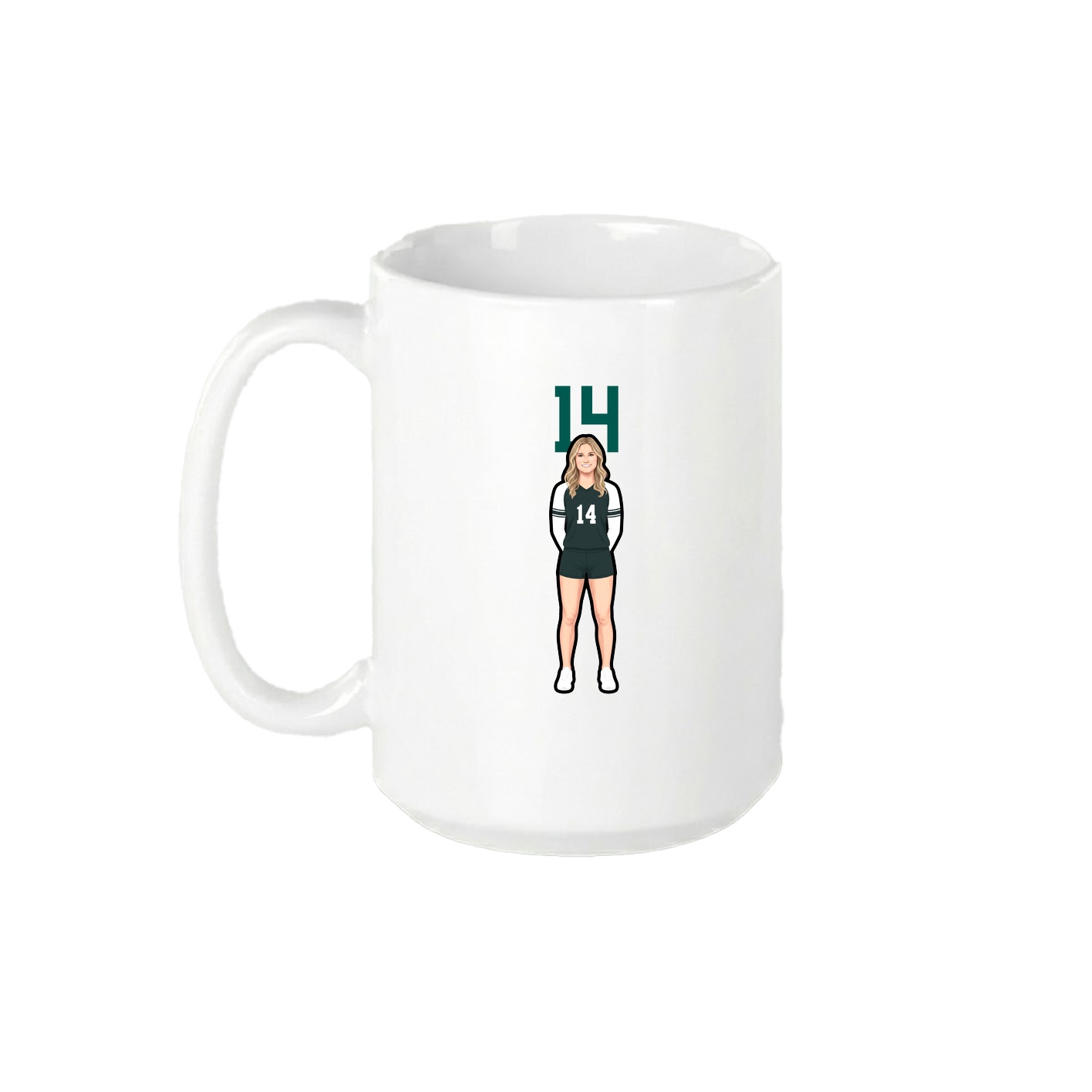 15oz Coffee Mug — Number Top in White
