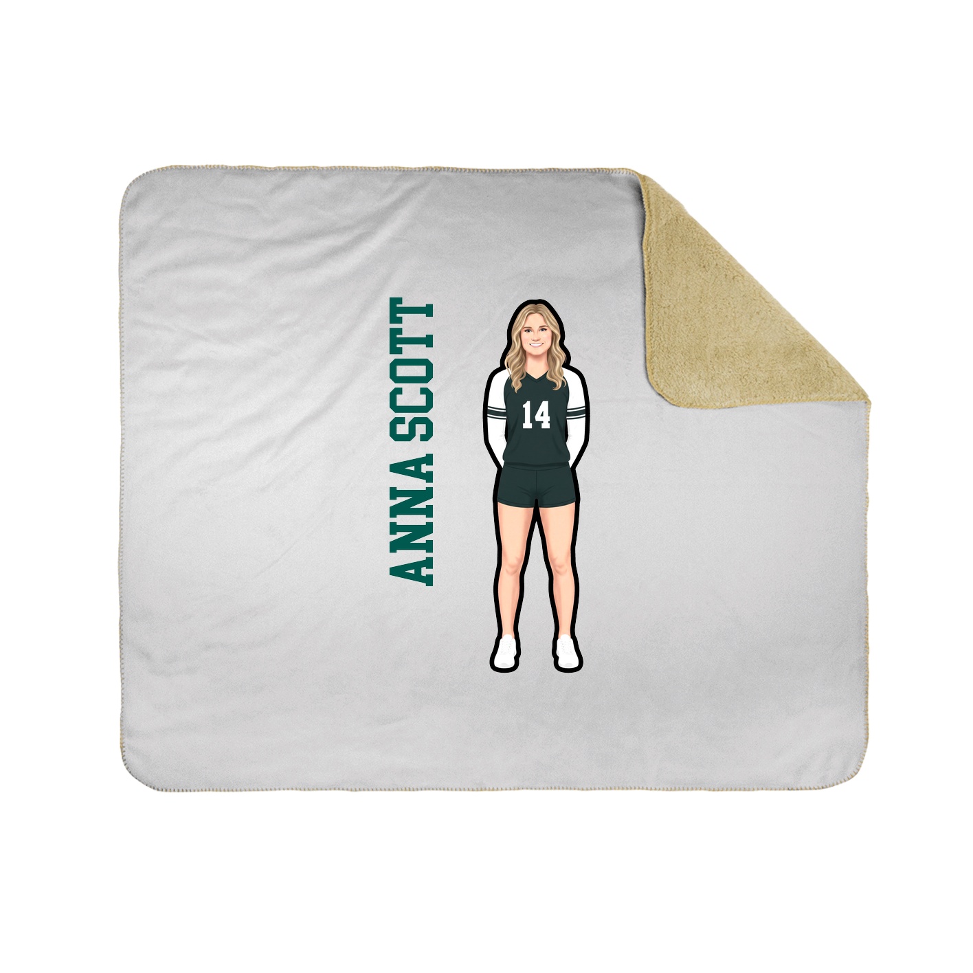 Throw Blanket — Name Vertical in White