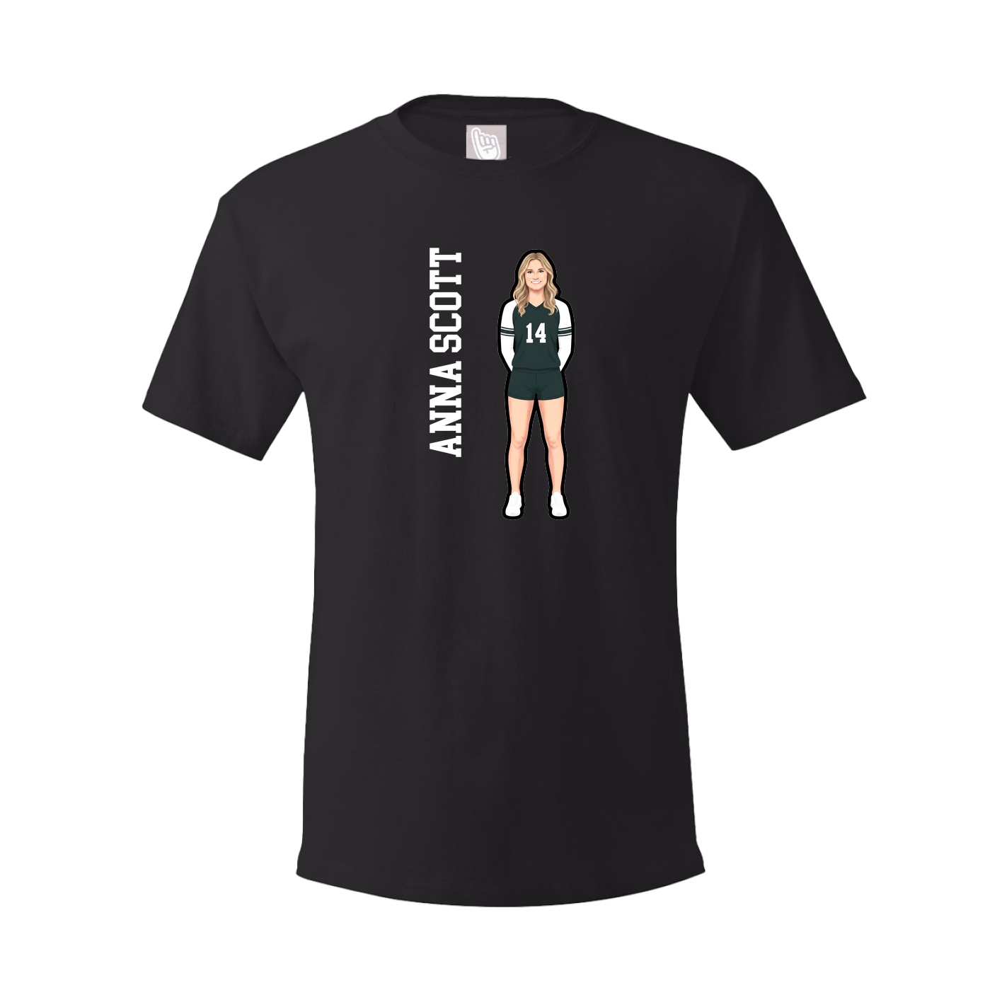Youth Tee — Name Vertical in Black