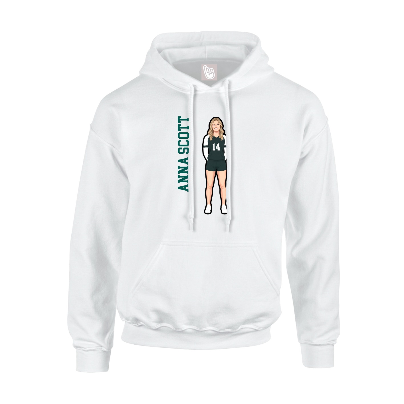 Hoodie — Name Vertical in White
