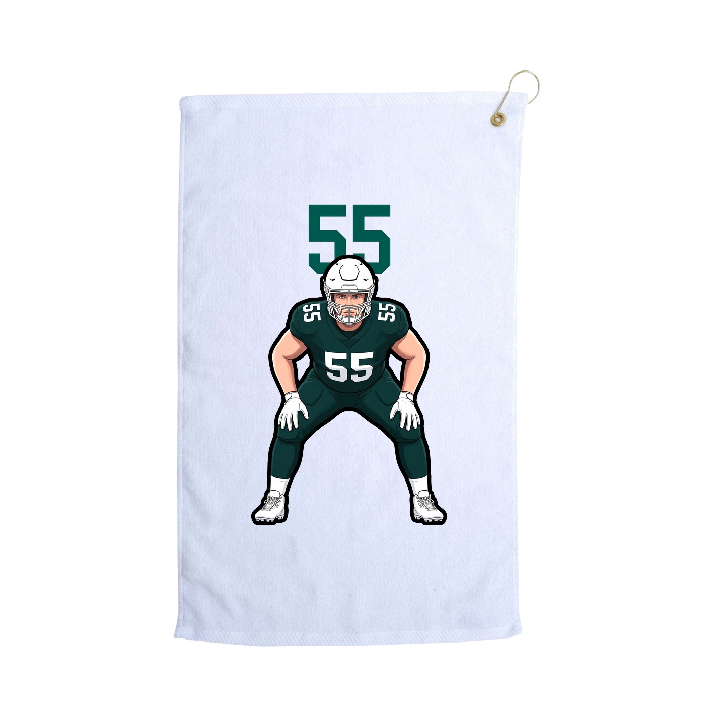Golf Towel — Number Top in White
