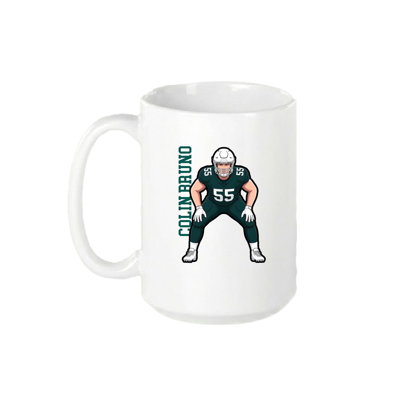 15oz Coffee Mug — Name Vertical in White