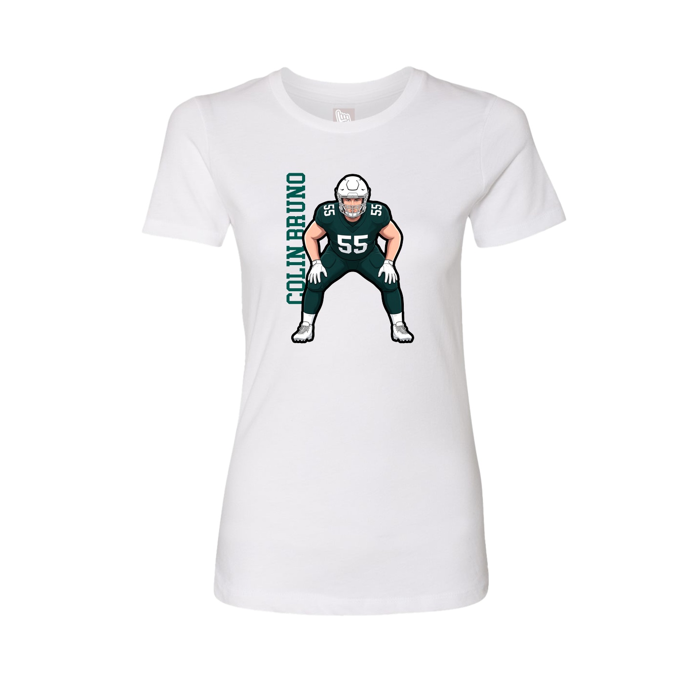 Womens Tee — Name Vertical in White