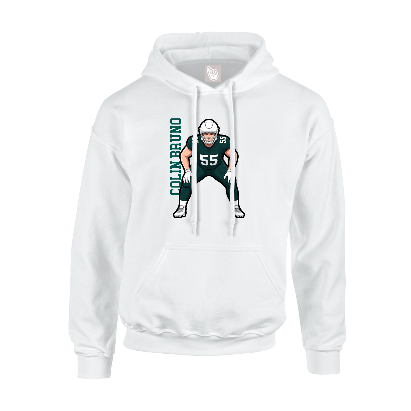 Youth Hoodie — Name Vertical in White