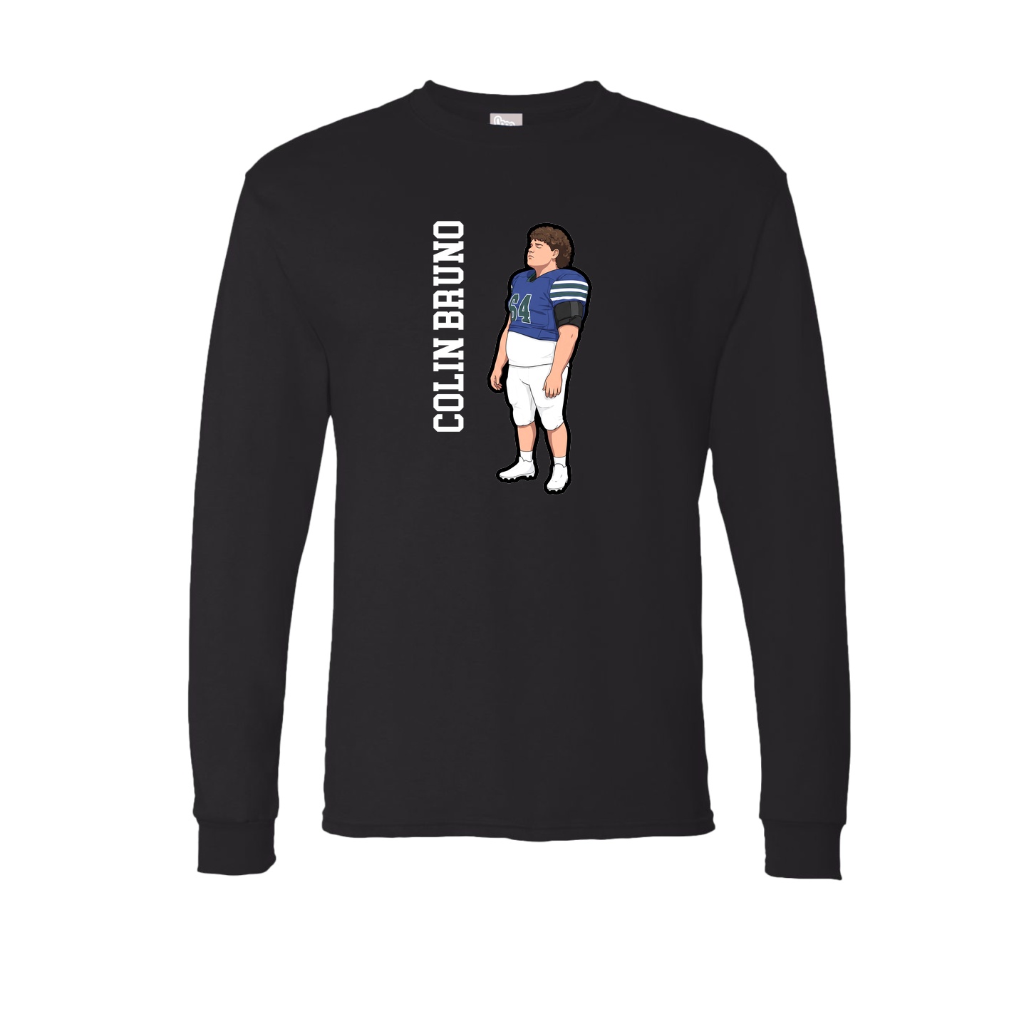 Long Sleeve Tee — Name Vertical in Black